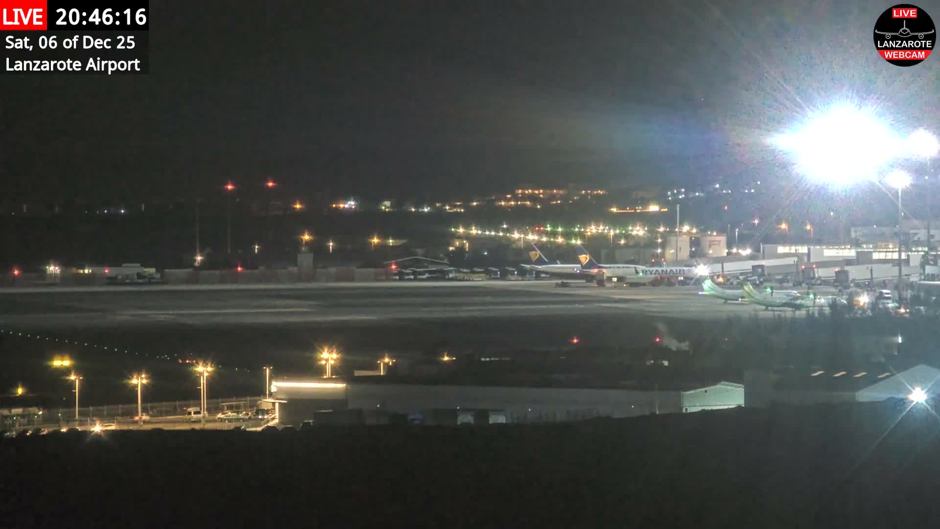 Lanzarote Airport from Outside Live Cam ACE/GCRR - Canary Islands - Las Palmas - Spain