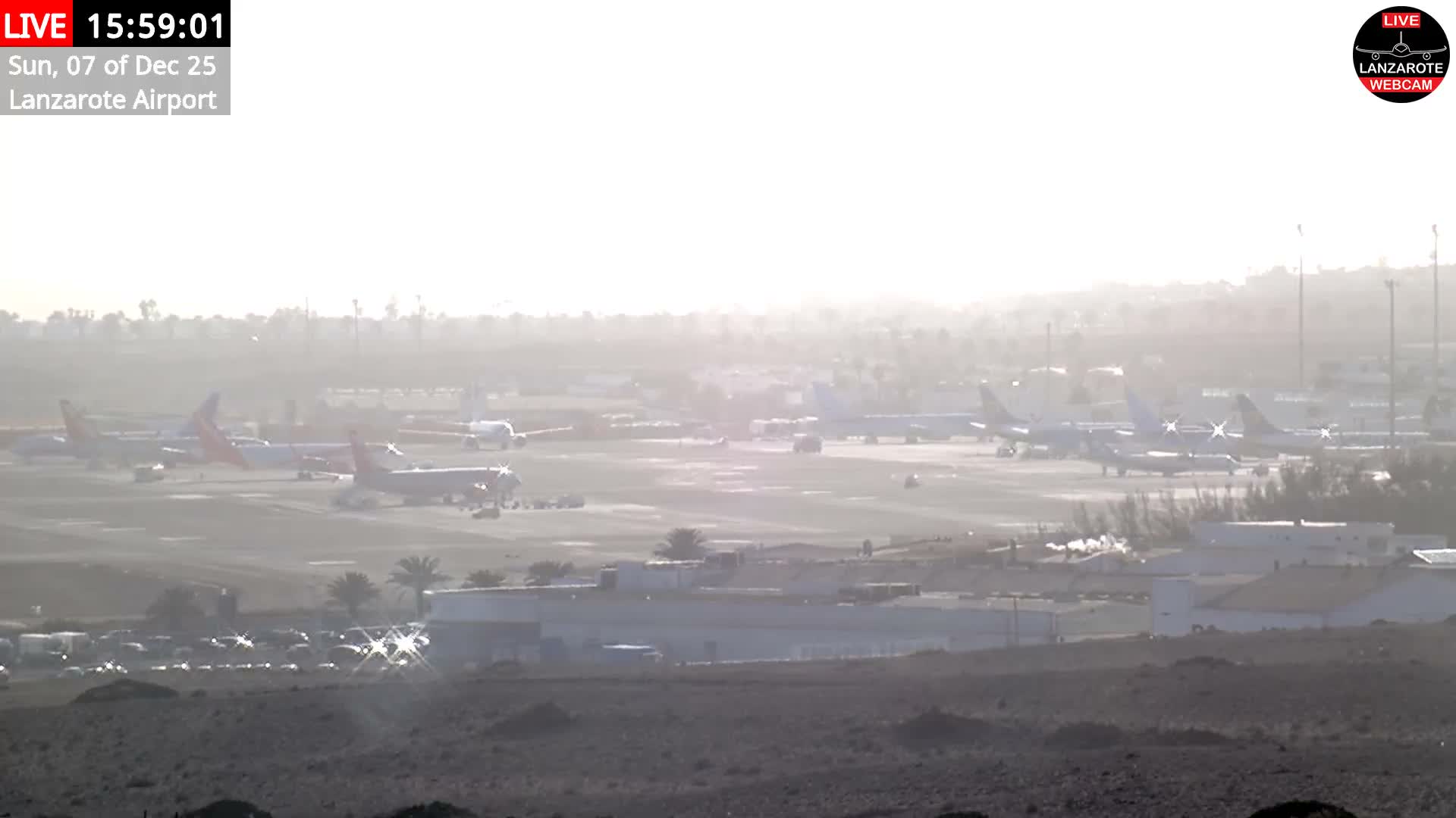 Lanzarote Airport from Outside Live Cam ACE/GCRR - Canary Islands - Las Palmas - Spain