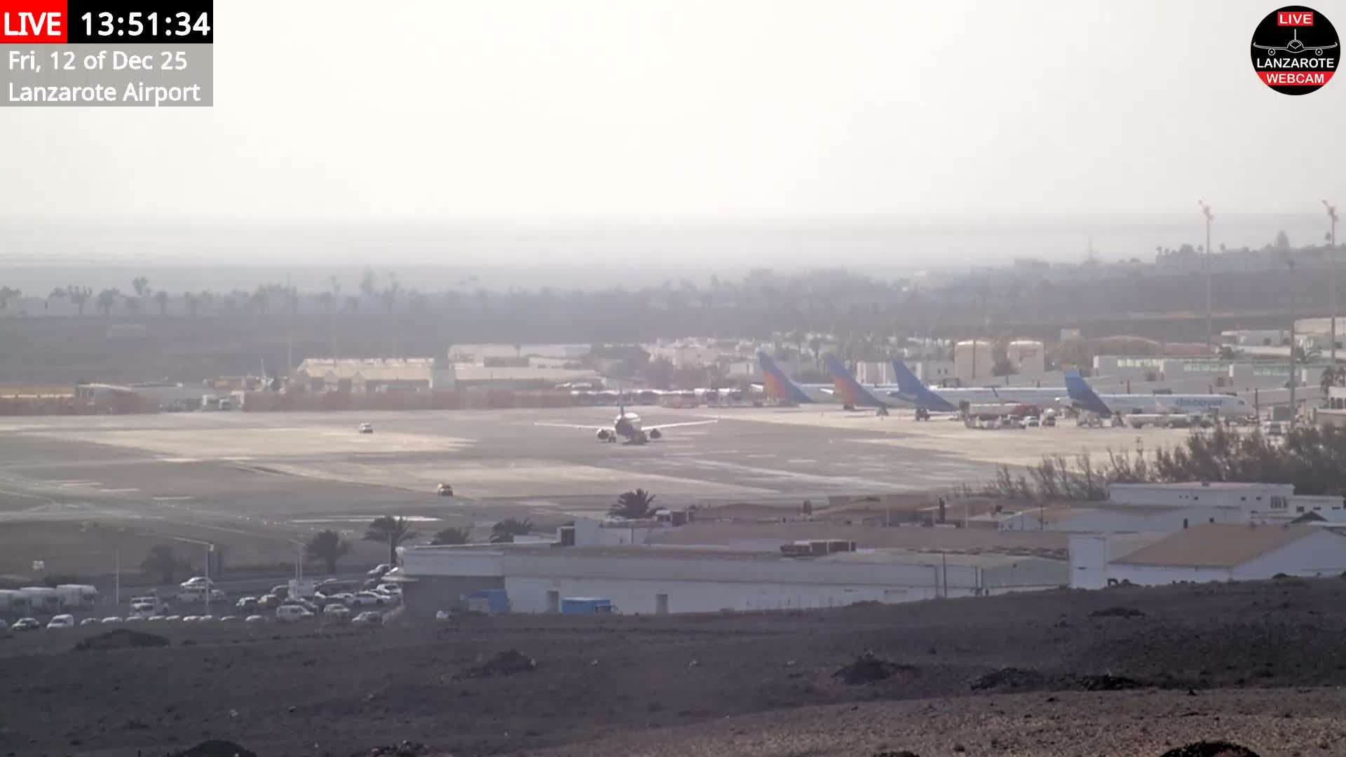 Lanzarote Airport from Outside Live Cam ACE/GCRR - Canary Islands - Las Palmas - Spain