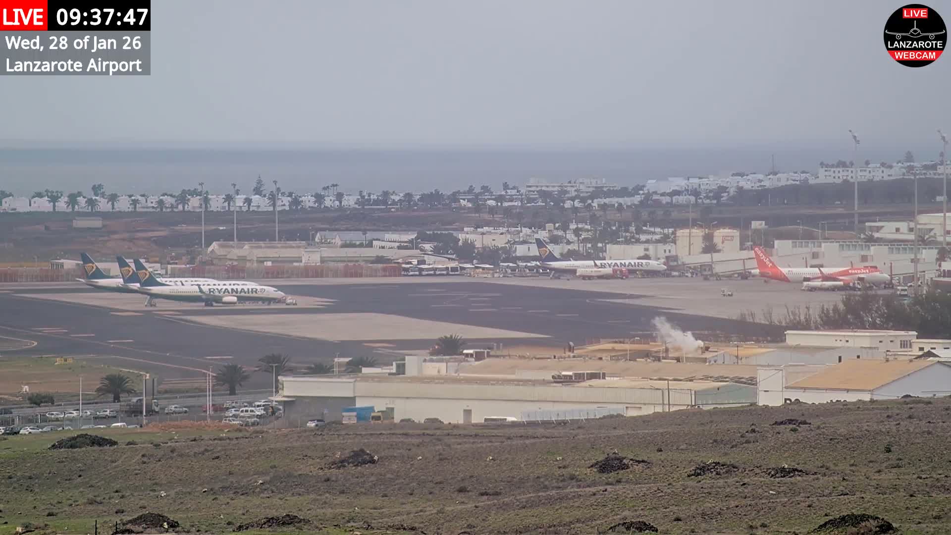 Lanzarote Airport from Outside Live Cam ACE/GCRR - Canary Islands - Las Palmas - Spain