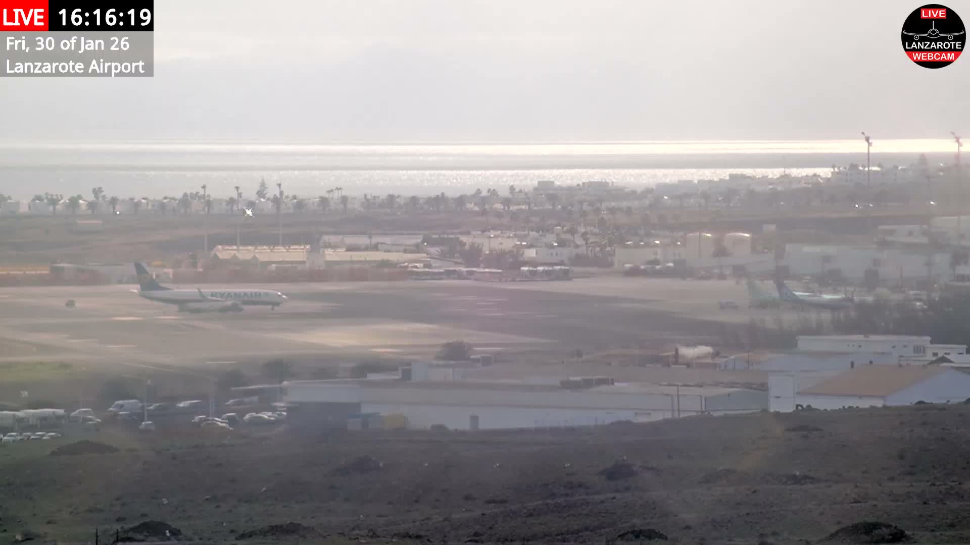 Lanzarote Airport from Outside Live Cam ACE/GCRR - Canary Islands - Las Palmas - Spain