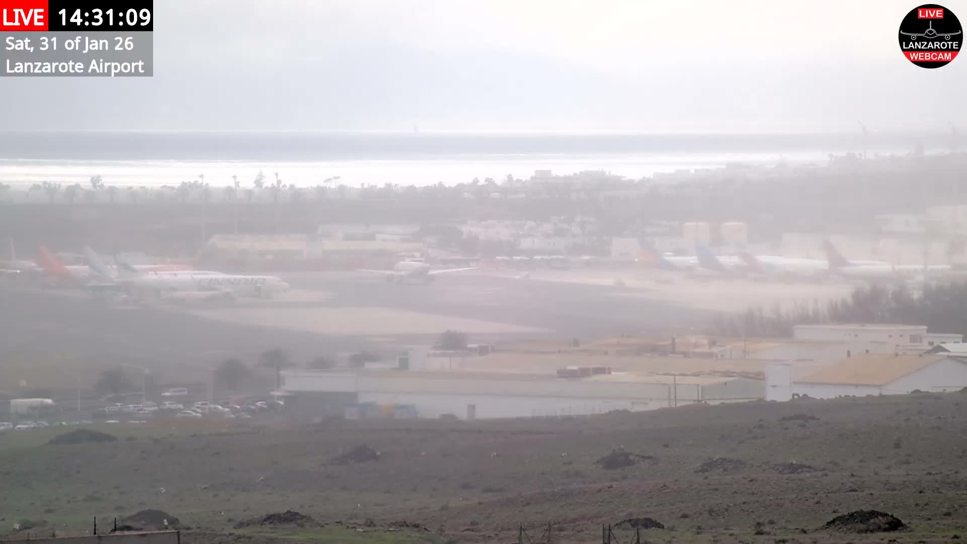 Lanzarote Airport from Outside Live Cam ACE/GCRR - Canary Islands - Las Palmas - Spain