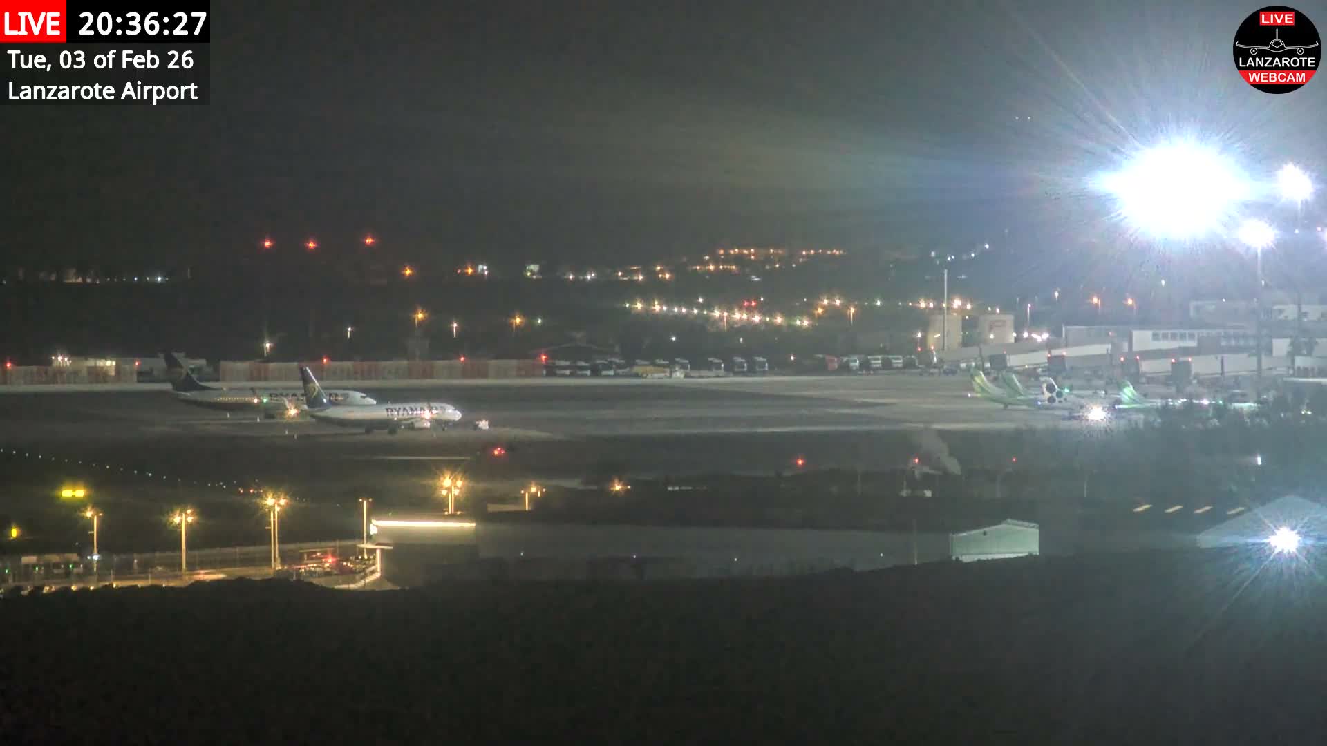 Lanzarote Airport from Outside Live Cam ACE/GCRR - Canary Islands - Las Palmas - Spain