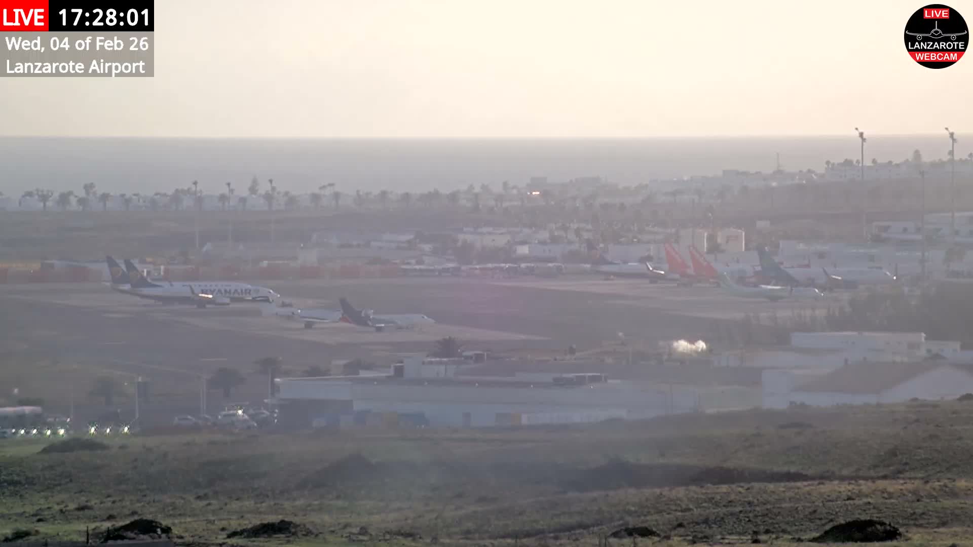 Lanzarote Airport from Outside Live Cam ACE/GCRR - Canary Islands - Las Palmas - Spain
