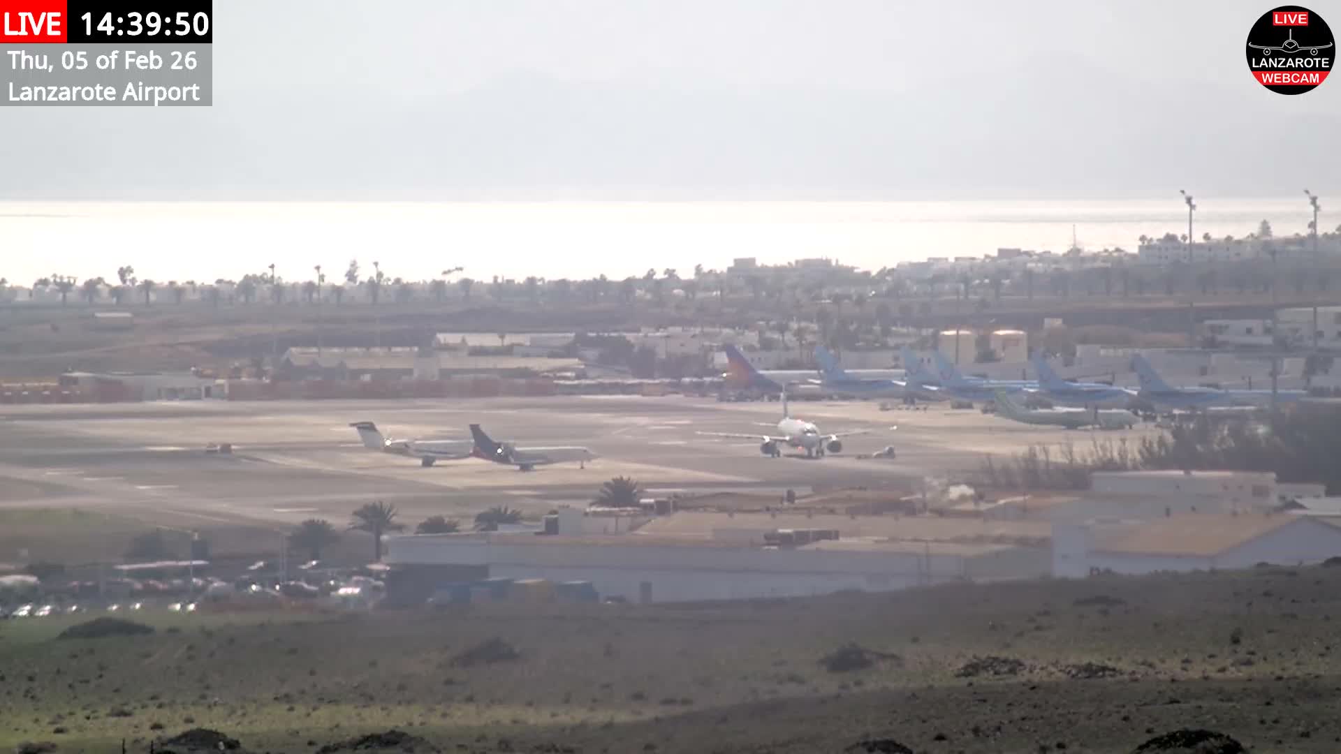 Lanzarote Airport from Outside Live Cam ACE/GCRR - Canary Islands - Las Palmas - Spain