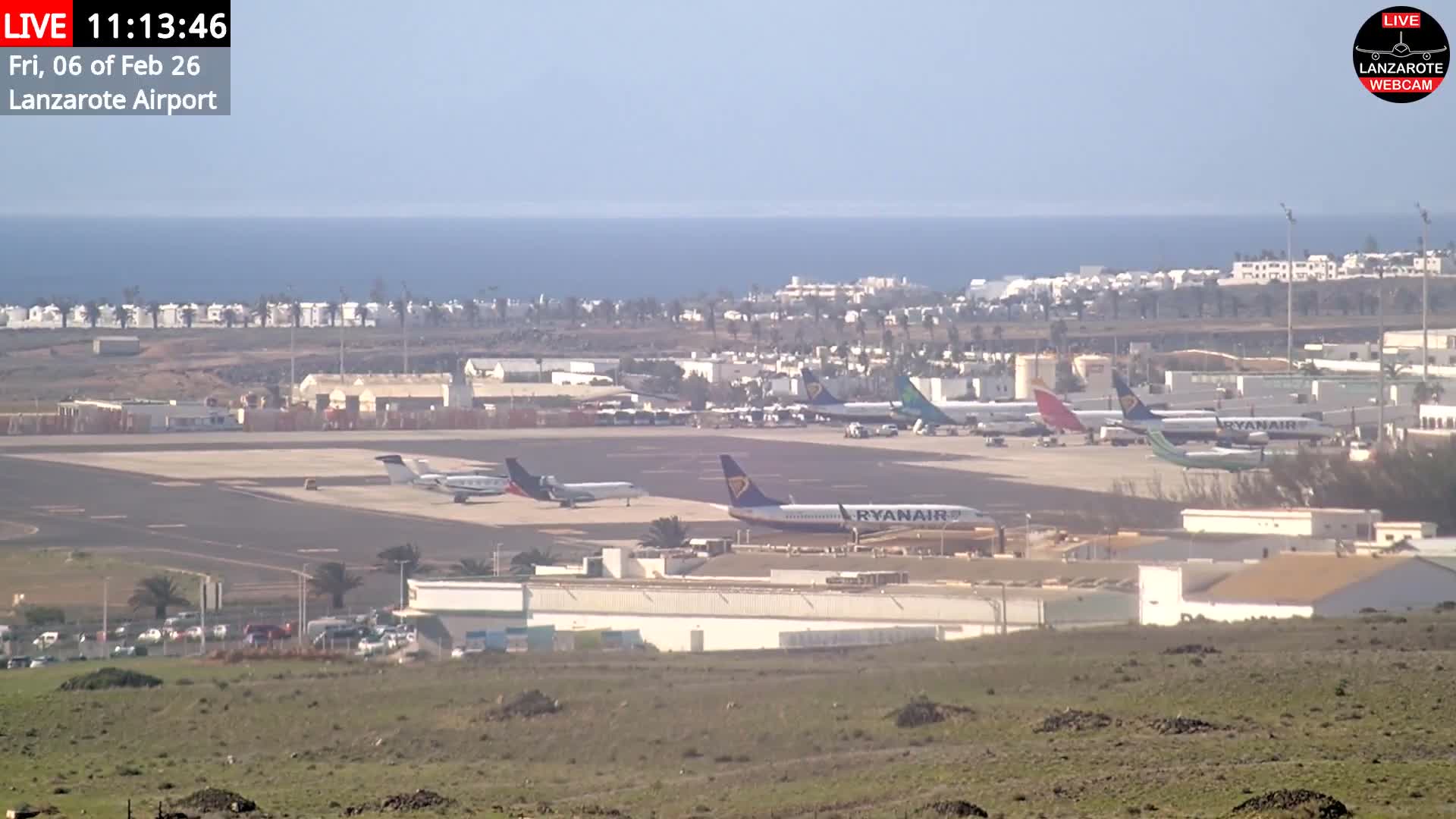 Lanzarote Airport from Outside Live Cam ACE/GCRR - Canary Islands - Las Palmas - Spain