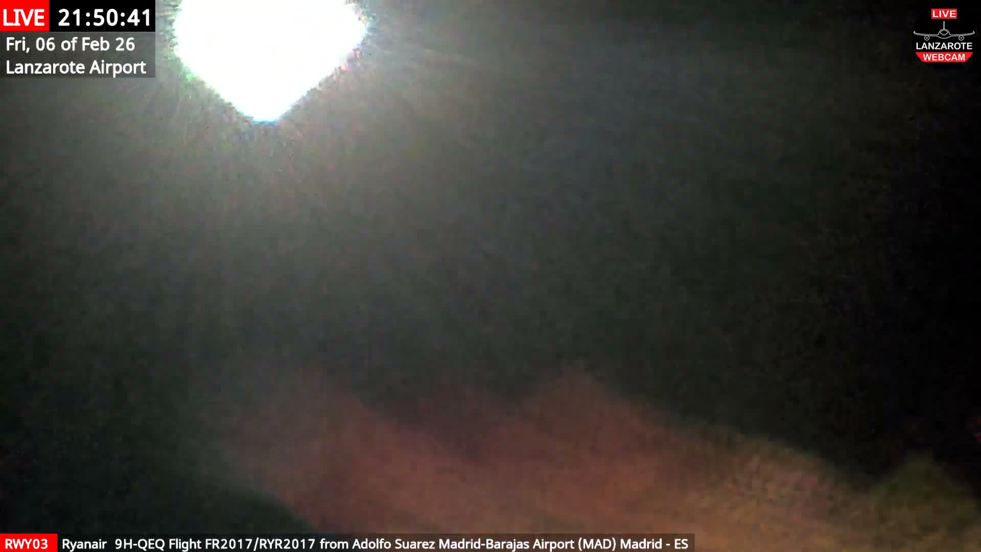 Lanzarote Airport from Outside Live Cam ACE/GCRR - Canary Islands - Las Palmas - Spain