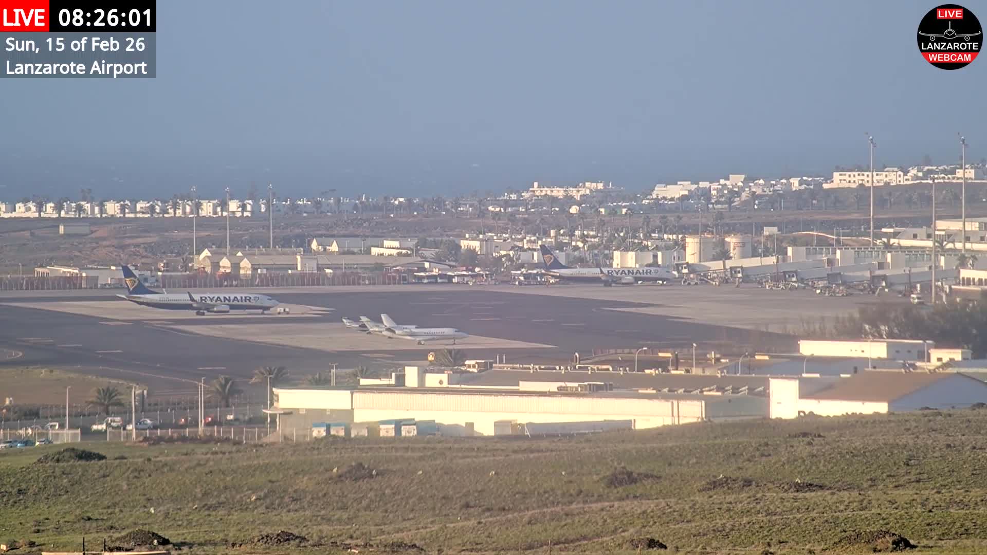 Lanzarote Airport from Outside Live Cam ACE/GCRR - Canary Islands - Las Palmas - Spain