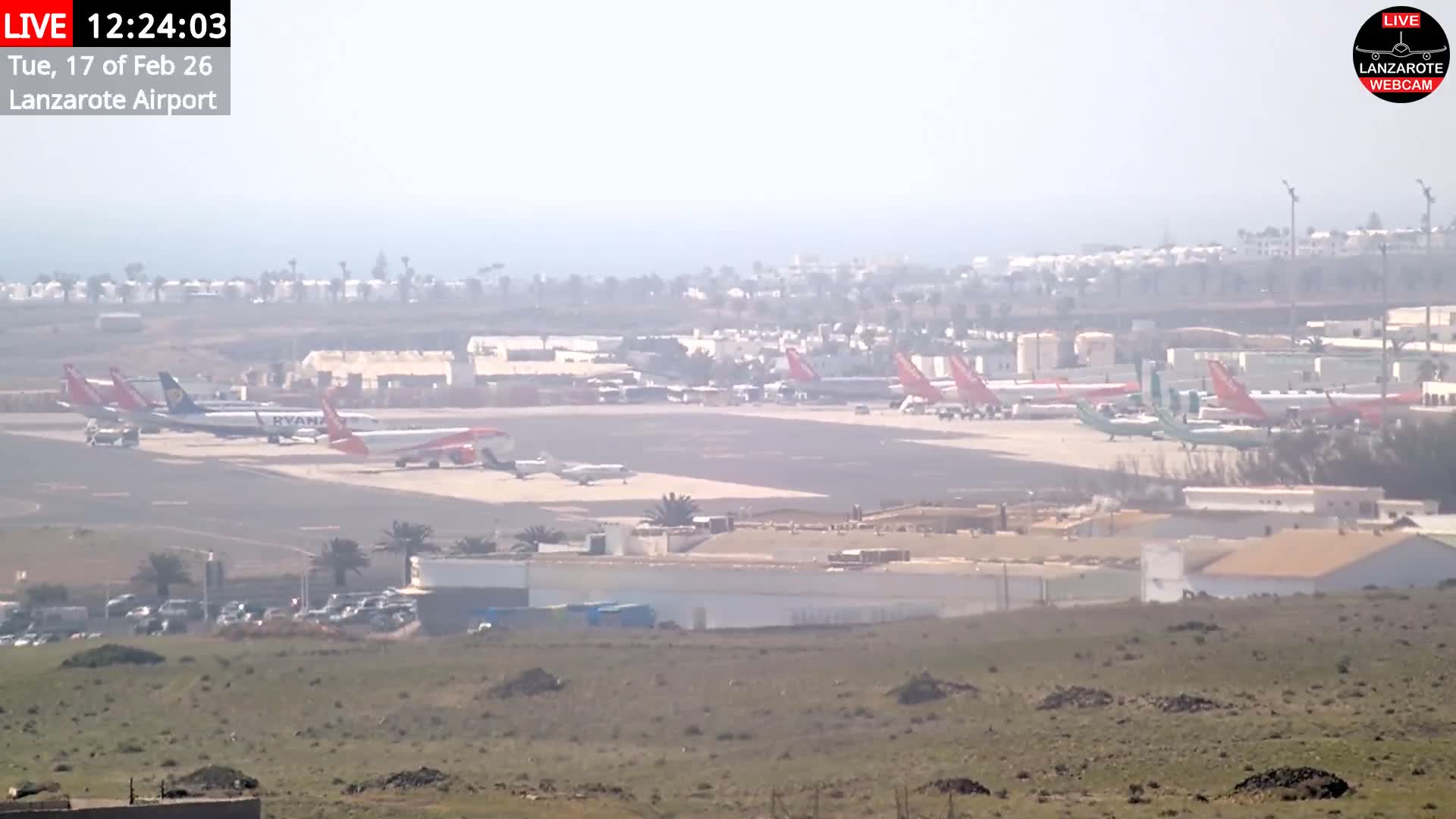 Lanzarote Airport from Outside Live Cam ACE/GCRR - Canary Islands - Las Palmas - Spain