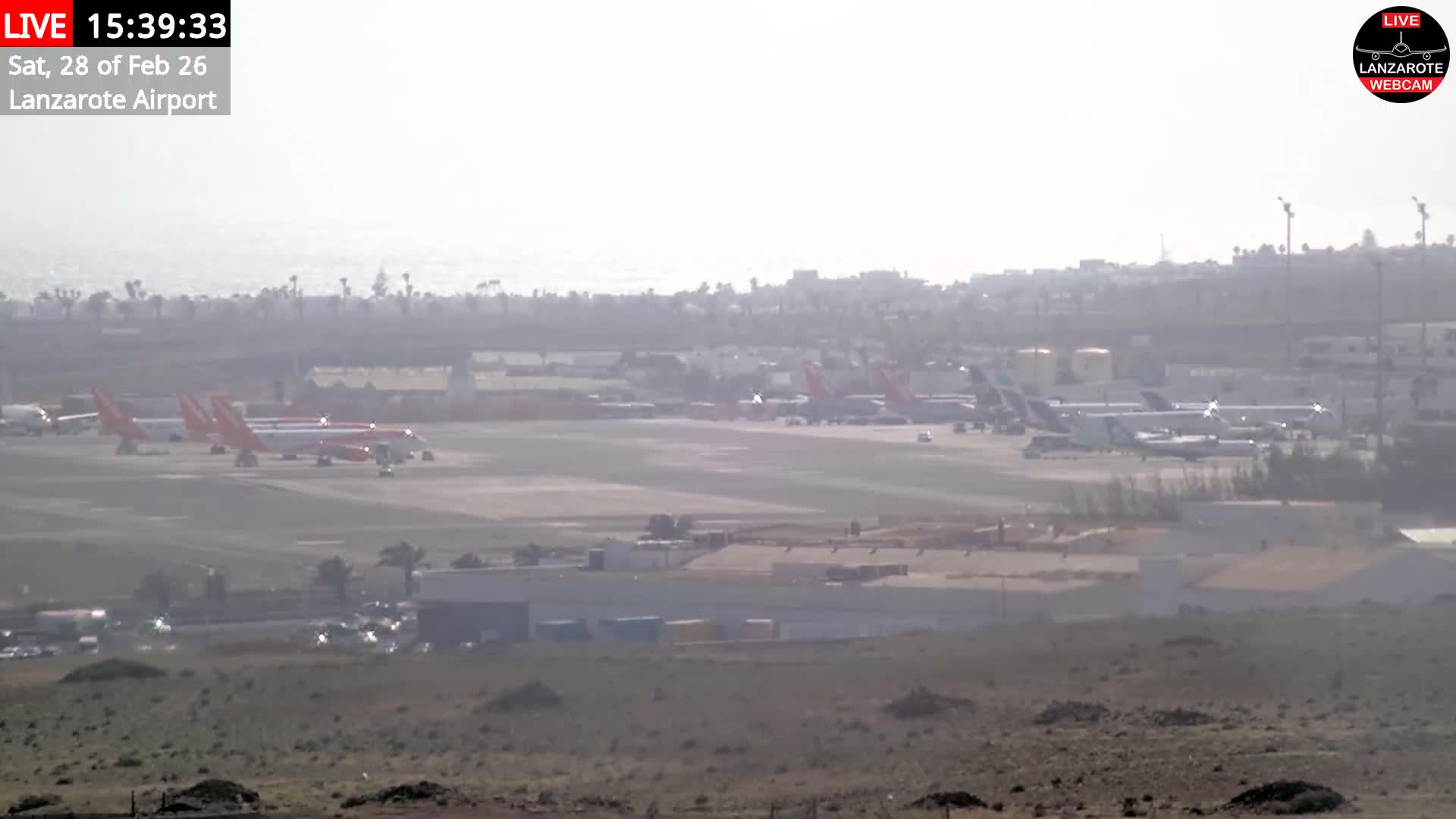 Lanzarote Airport from Outside Live Cam ACE/GCRR - Canary Islands - Las Palmas - Spain