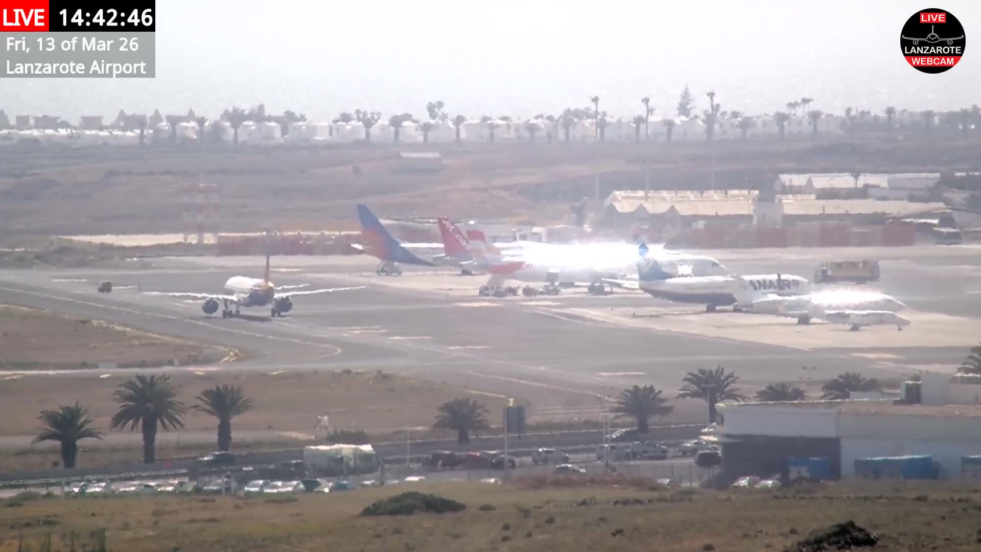 Lanzarote Airport from Outside Live Cam ACE/GCRR - Canary Islands - Las Palmas - Spain