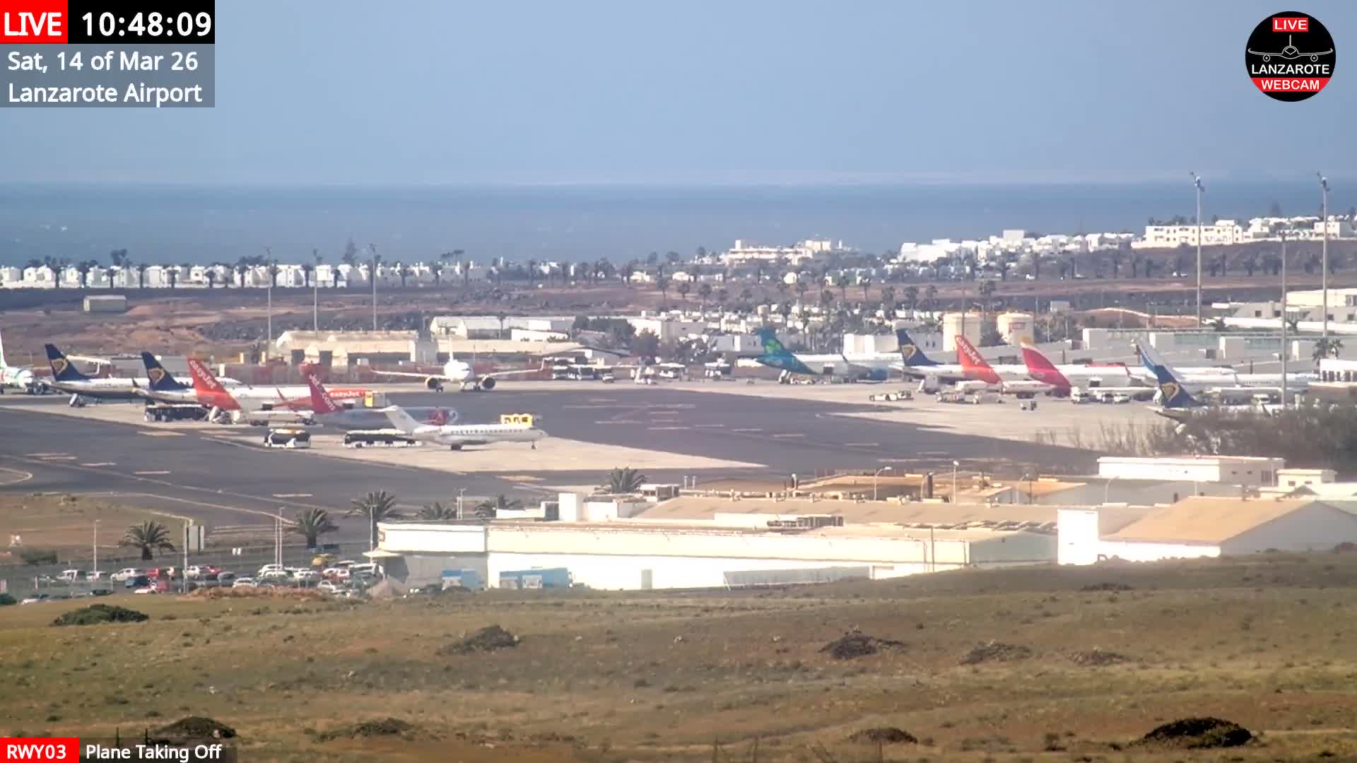 Lanzarote Airport from Outside Live Cam ACE/GCRR - Canary Islands - Las Palmas - Spain