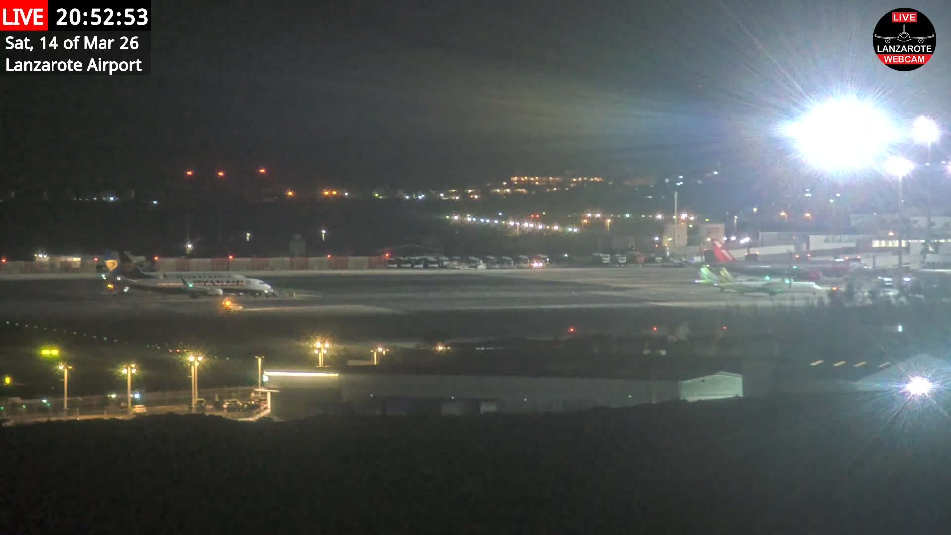Lanzarote Airport from Outside Live Cam ACE/GCRR - Canary Islands - Las Palmas - Spain