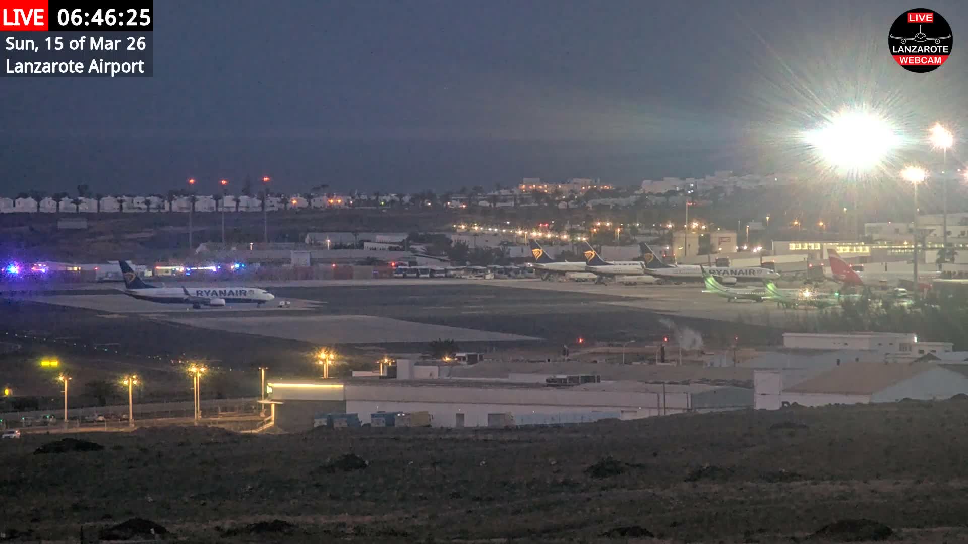Lanzarote Airport from Outside Live Cam ACE/GCRR - Canary Islands - Las Palmas - Spain
