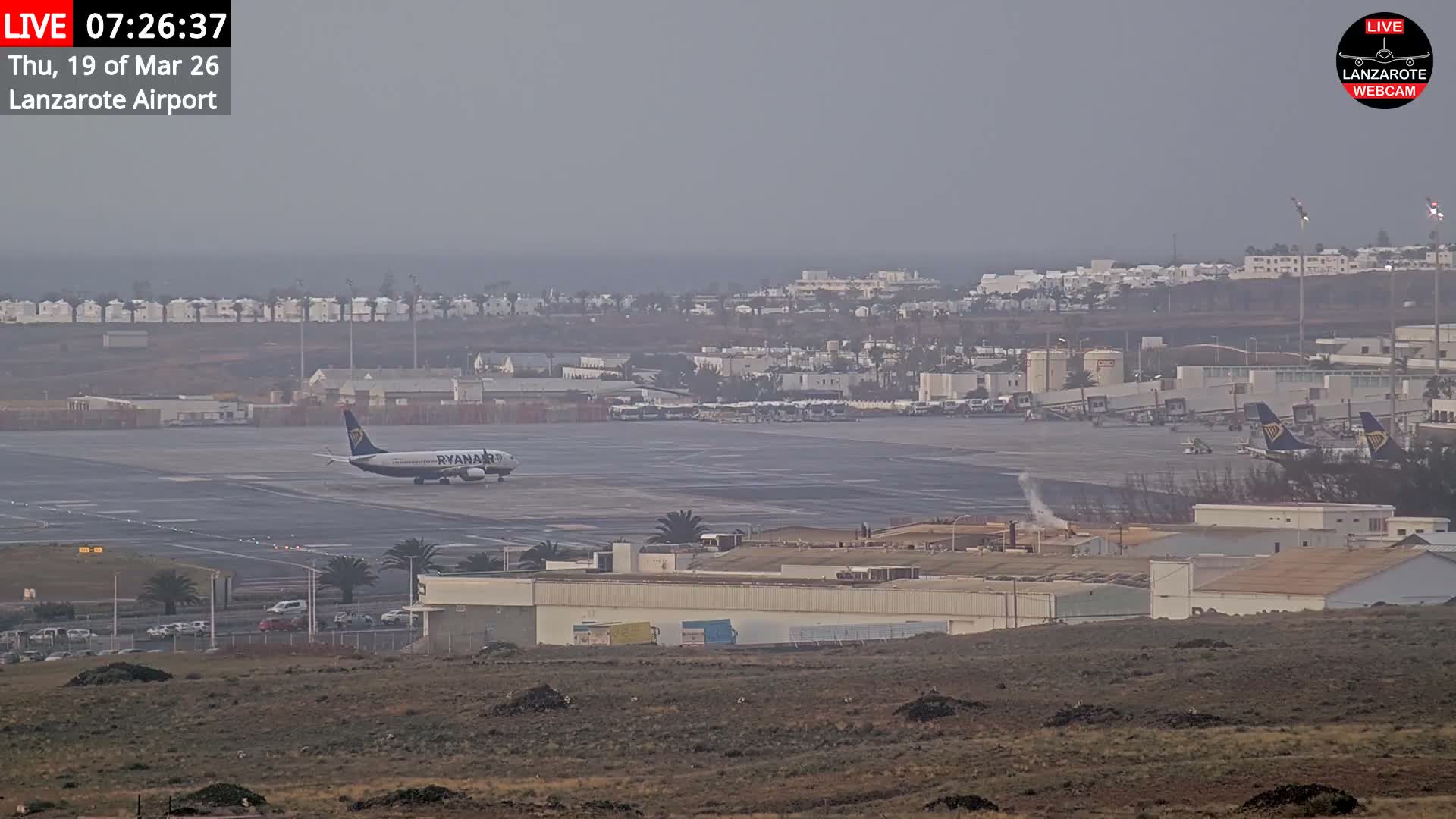 Lanzarote Airport from Outside Live Cam ACE/GCRR - Canary Islands - Las Palmas - Spain