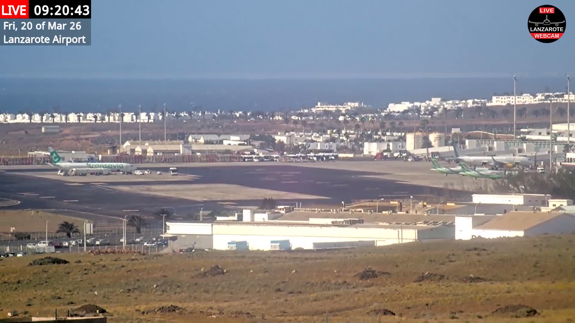 Lanzarote Airport from Outside Live Cam ACE/GCRR - Canary Islands - Las Palmas - Spain