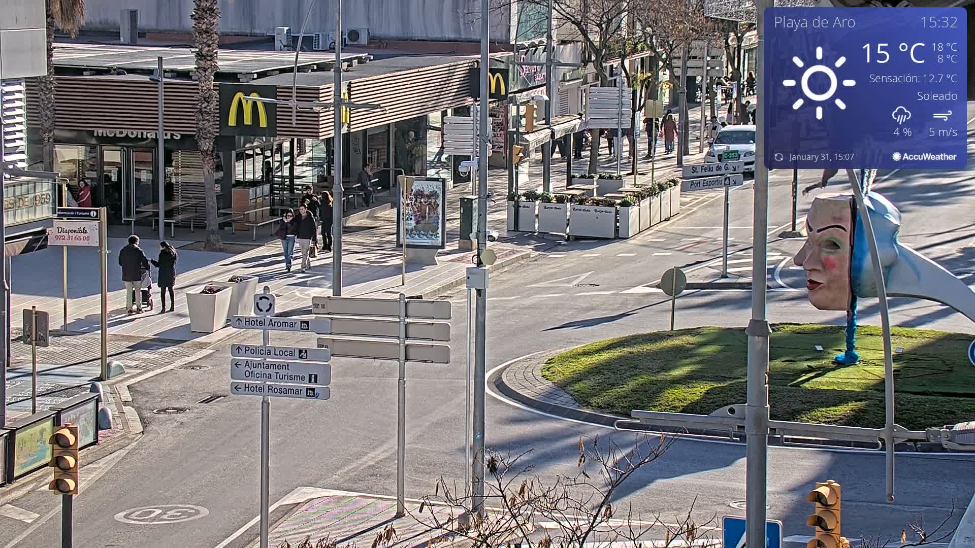 Catalonia, Platja d'Aro Center Girona Live Cam - Girona, Catalonia, Spain