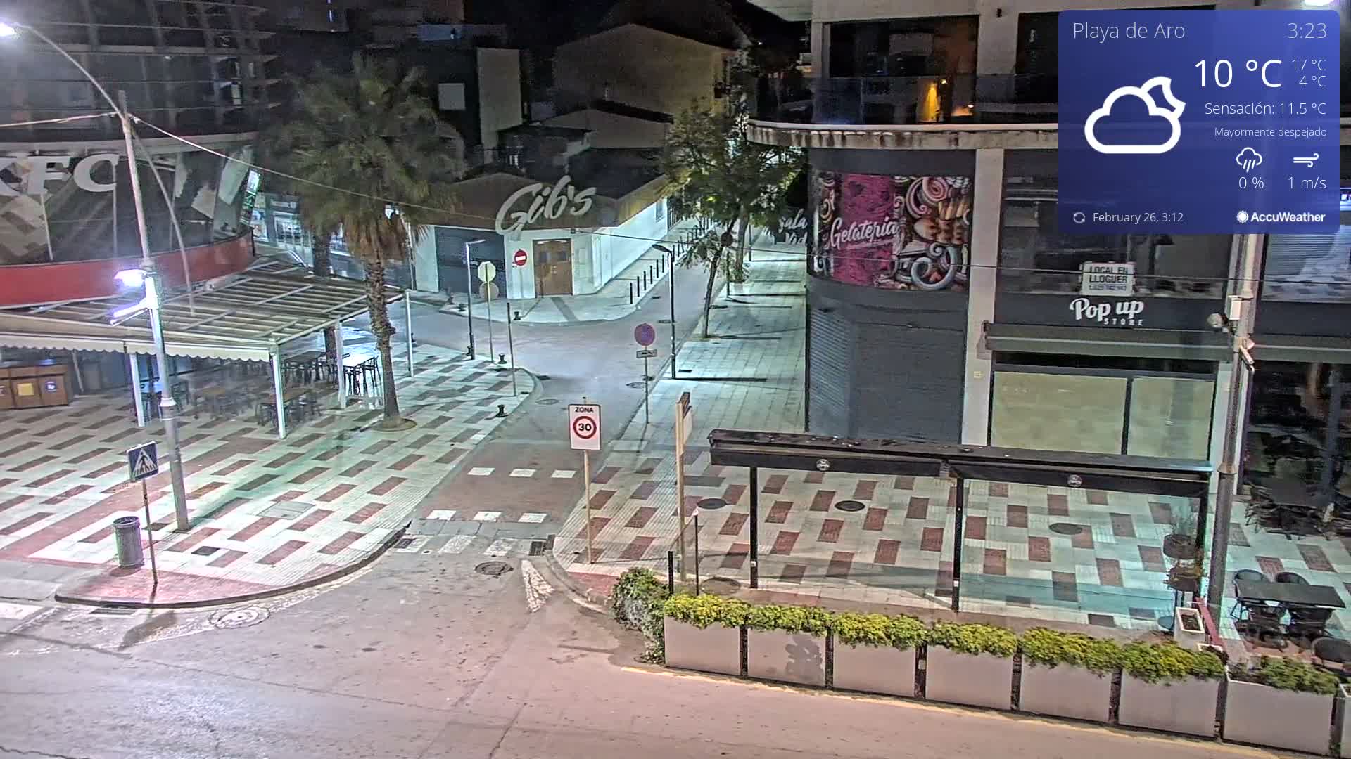 Catalonia, Platja d'Aro Center Girona Live Cam - Girona, Catalonia, Spain