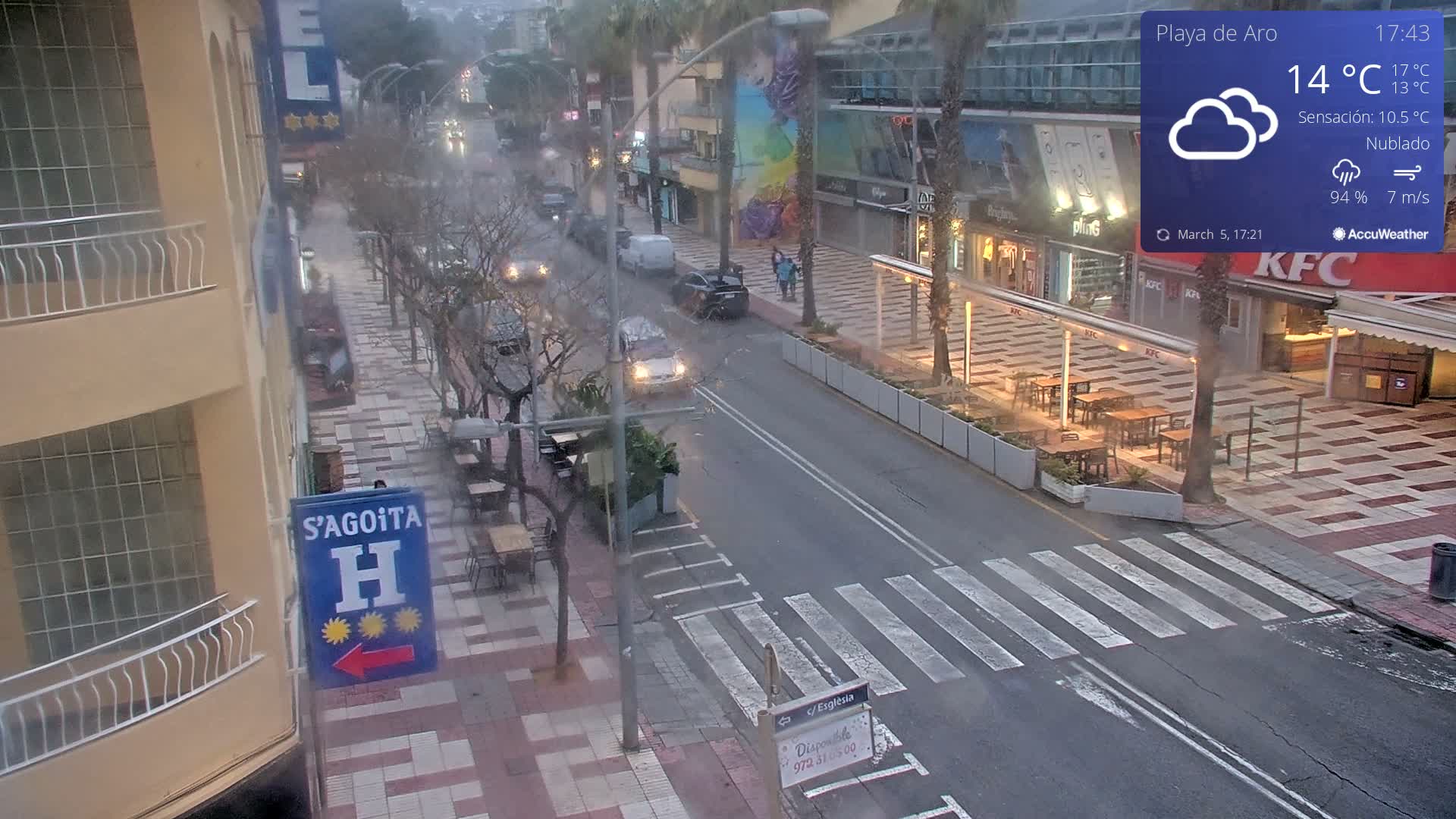 Catalonia, Platja d'Aro Center Girona Live Cam - Girona, Catalonia, Spain