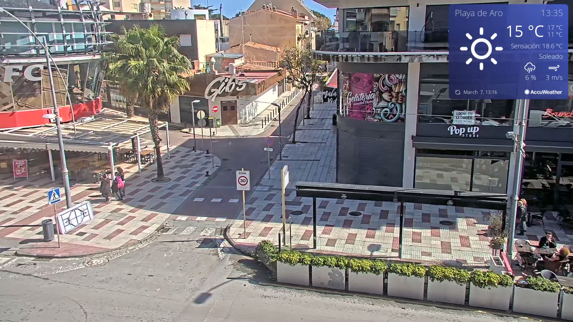 Catalonia, Platja d'Aro Center Girona Live Cam - Girona, Catalonia, Spain