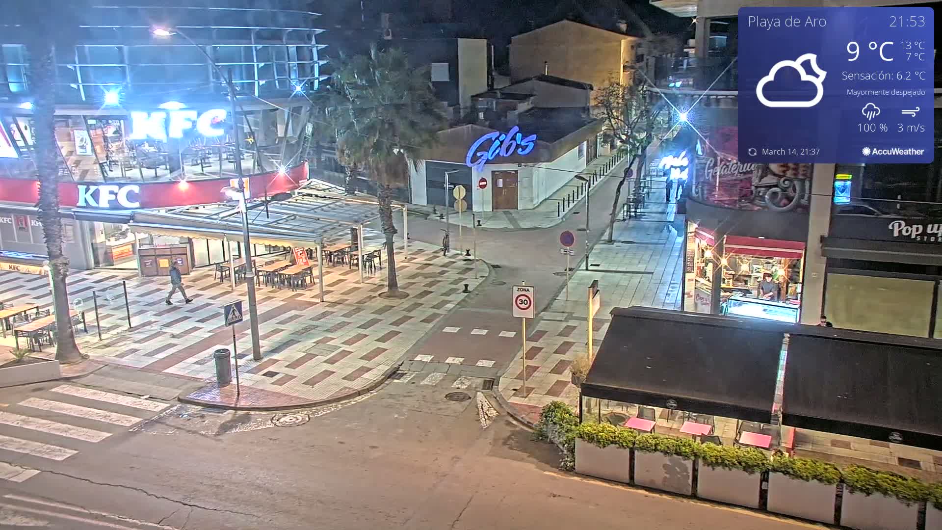 Catalonia, Platja d'Aro Center Girona Live Cam - Girona, Catalonia, Spain