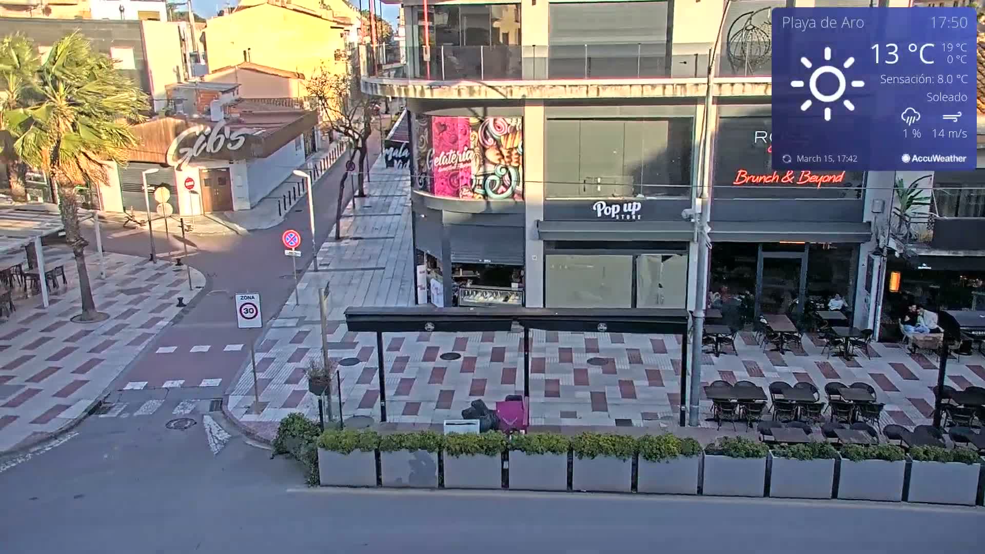 Catalonia, Platja d'Aro Center Girona Live Cam - Girona, Catalonia, Spain