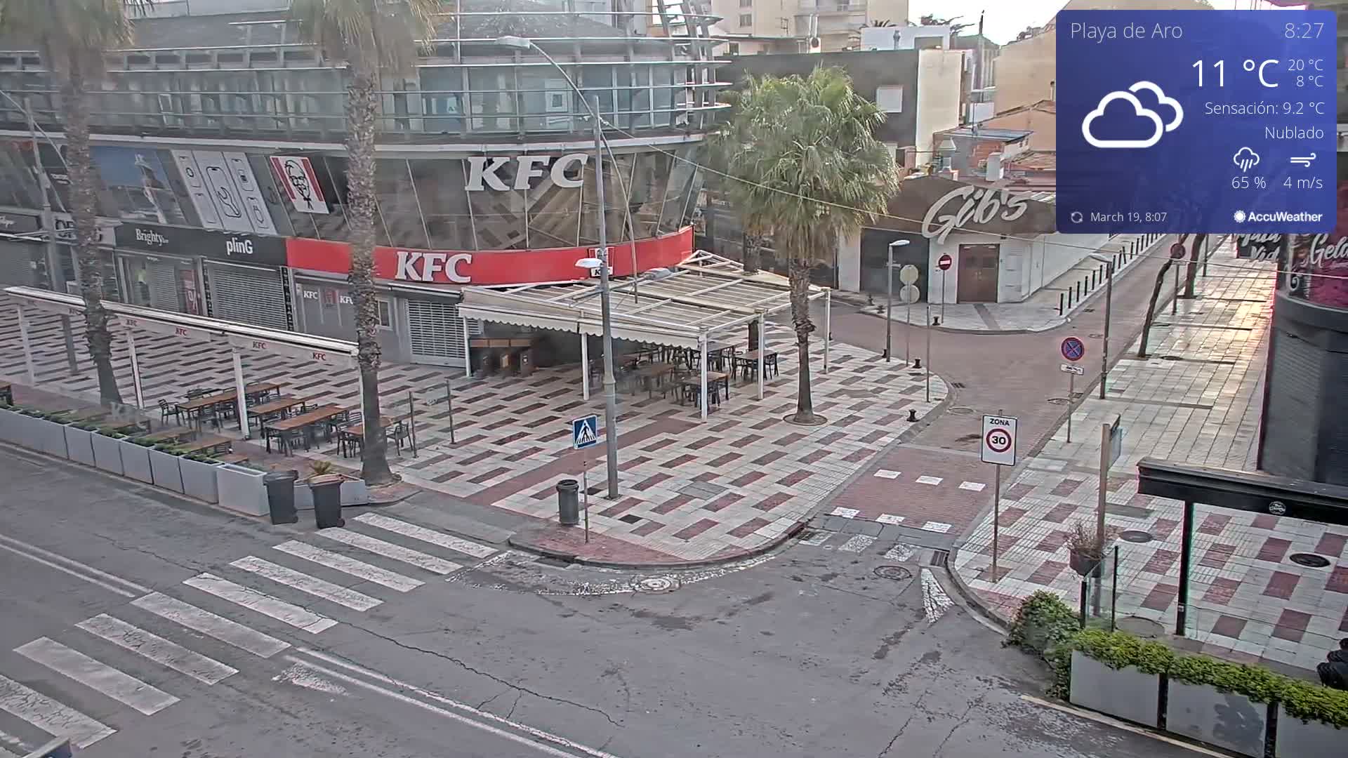 Catalonia, Platja d'Aro Center Girona Live Cam - Girona, Catalonia, Spain