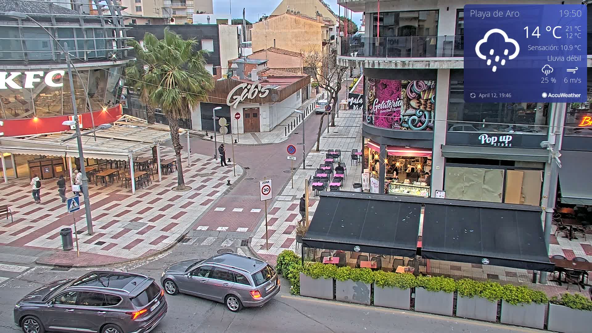 Catalonia, Platja d'Aro Center Girona Live Cam - Girona, Catalonia, Spain