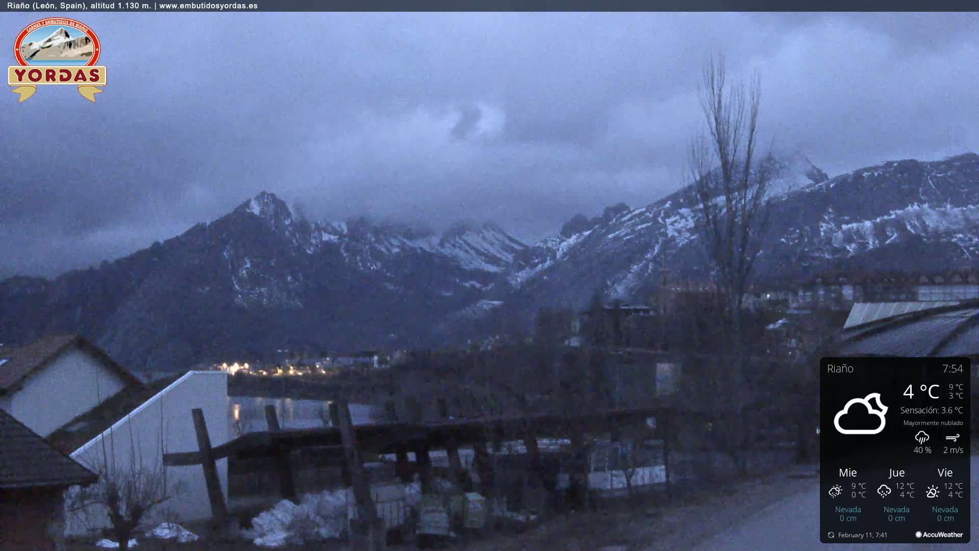 Yordas Peak (Pica Yordas) from Riaño Live Cam - León, Castile&León, Spain