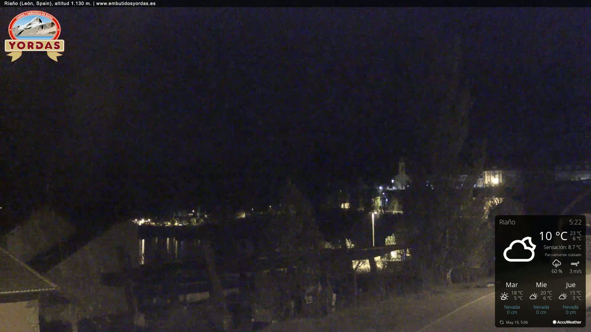 Yordas Peak (Pica Yordas) from Riaño Live Cam - León, Castile&León, Spain