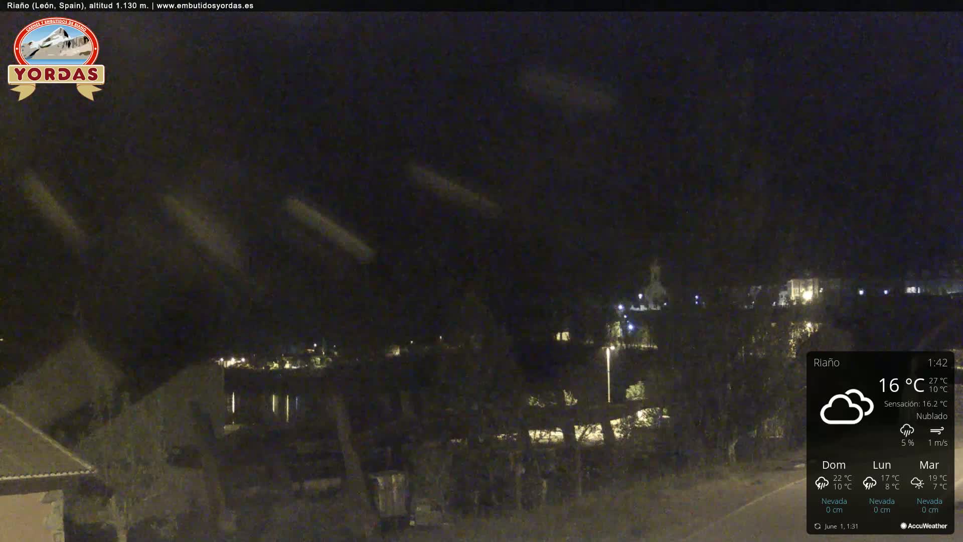 Yordas Peak (Pica Yordas) from Riaño Live Cam - León, Castile&León, Spain