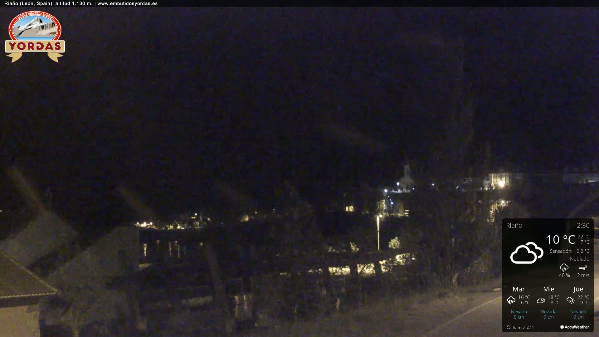 Yordas Peak (Pica Yordas) from Riaño Live Cam - León, Castile&León, Spain