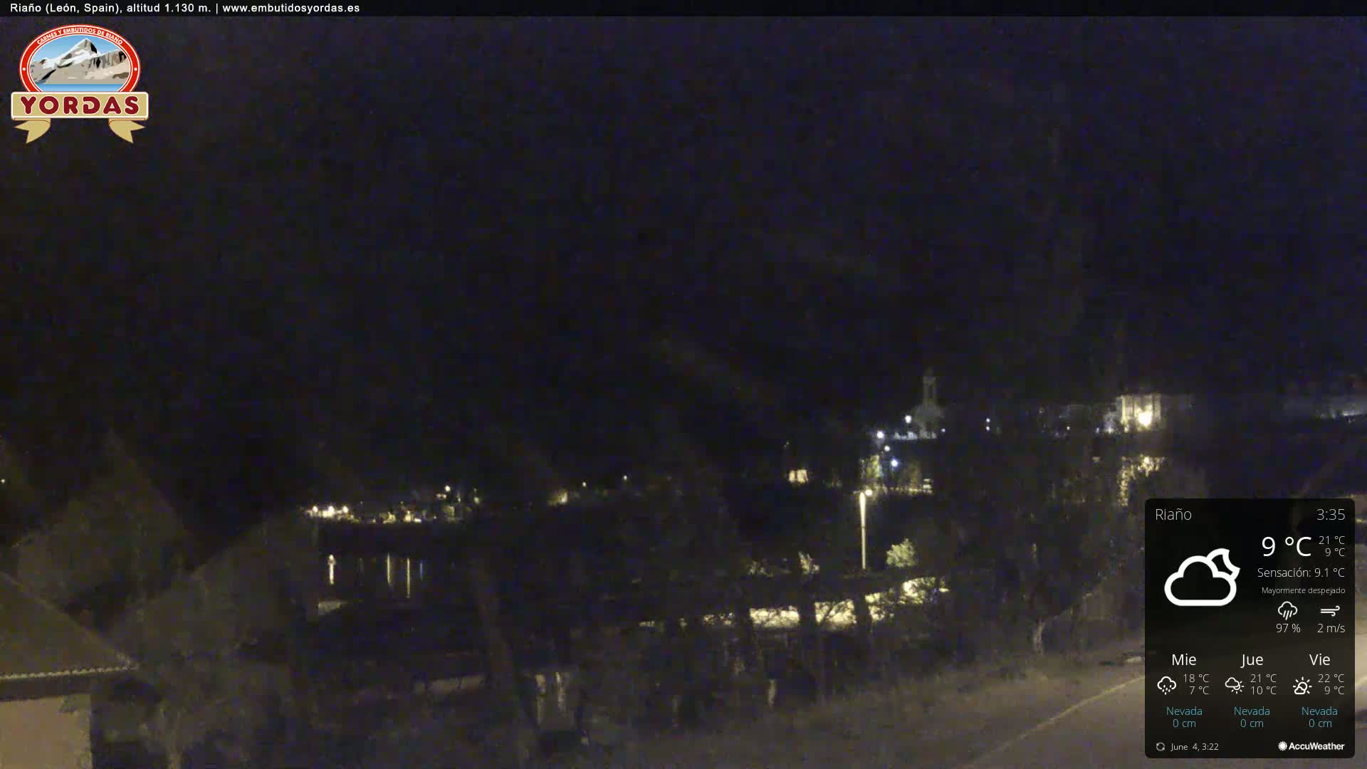 Yordas Peak (Pica Yordas) from Riaño Live Cam - León, Castile&León, Spain
