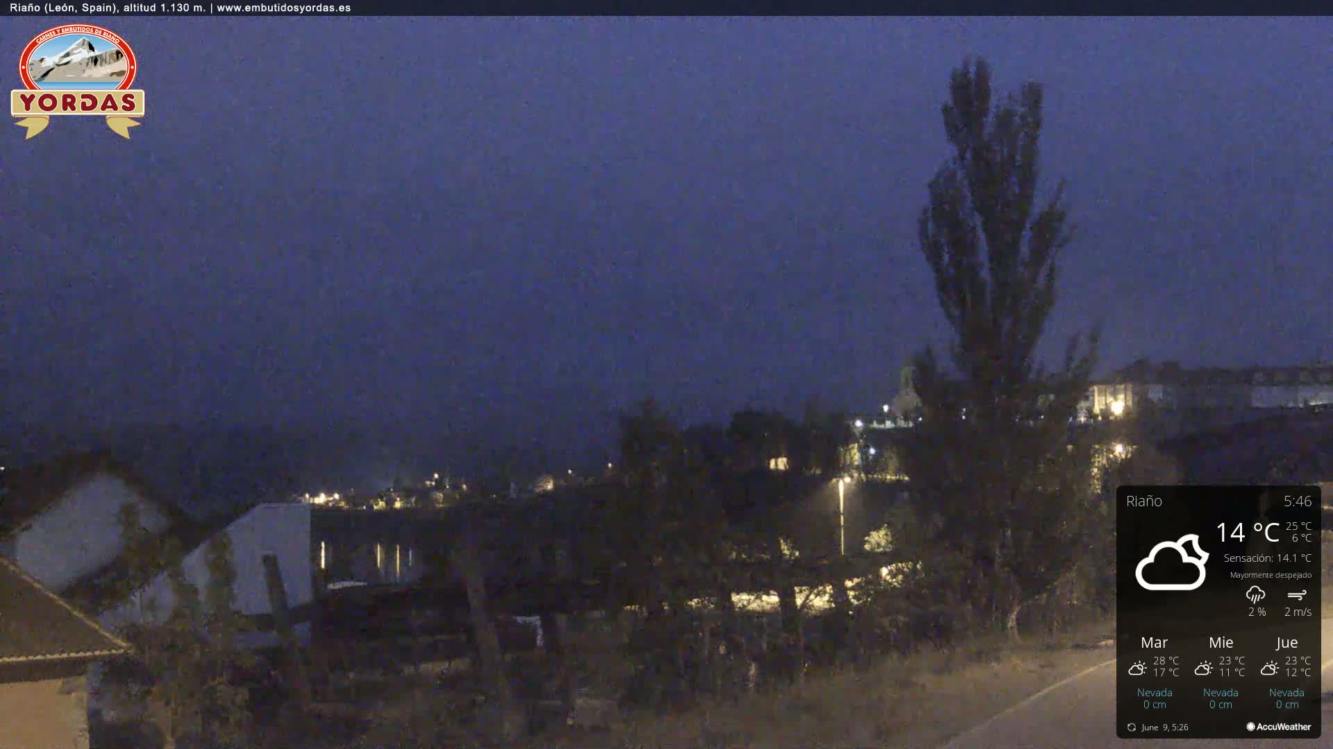 Yordas Peak (Pica Yordas) from Riaño Live Cam - León, Castile&León, Spain