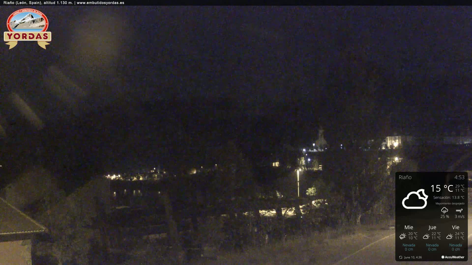 Yordas Peak (Pica Yordas) from Riaño Live Cam - León, Castile&León, Spain