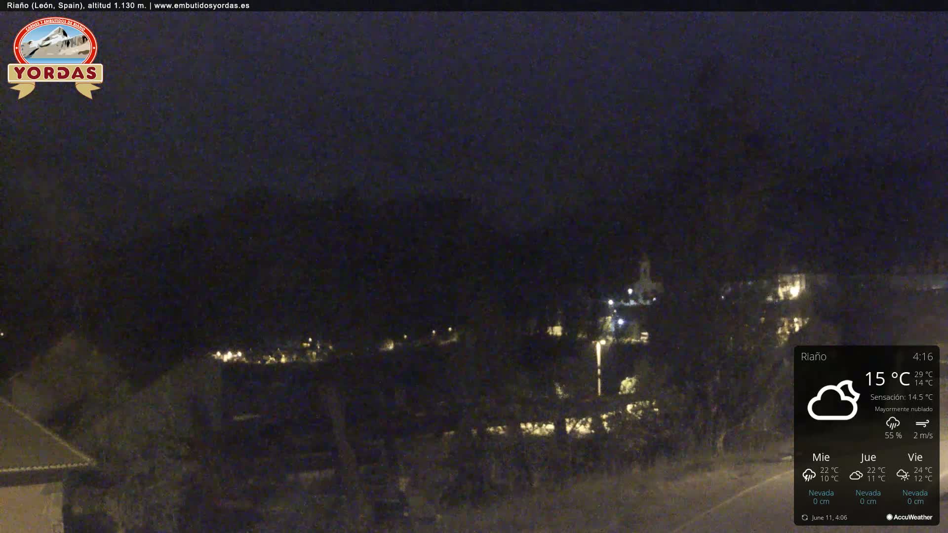 Yordas Peak (Pica Yordas) from Riaño Live Cam - León, Castile&León, Spain