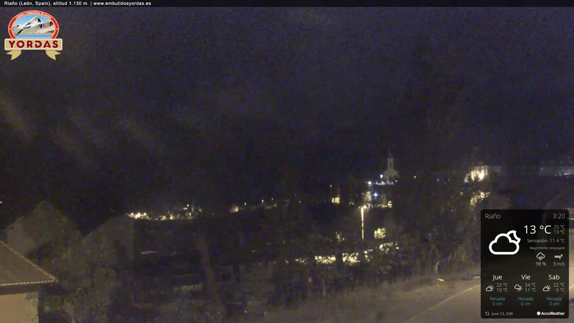 Yordas Peak (Pica Yordas) from Riaño Live Cam - León, Castile&León, Spain
