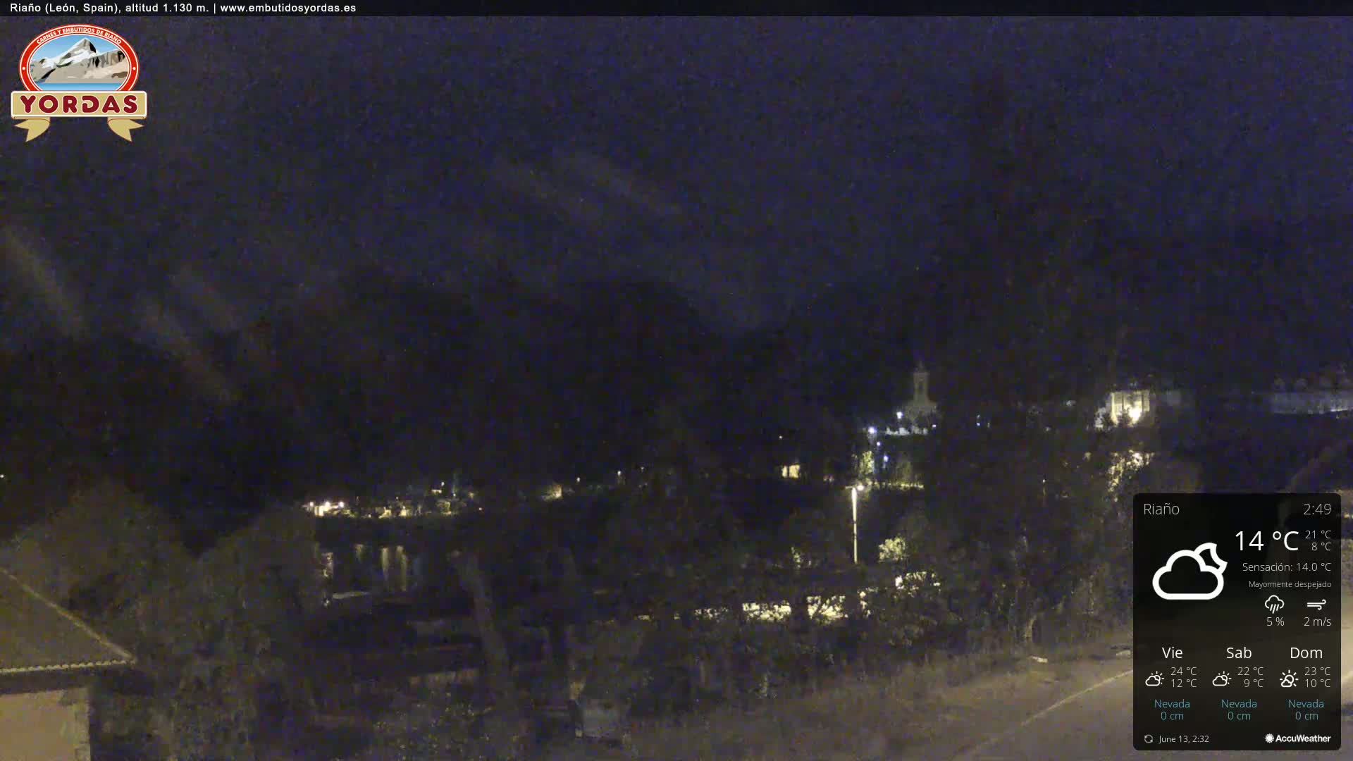 Yordas Peak (Pica Yordas) from Riaño Live Cam - León, Castile&León, Spain
