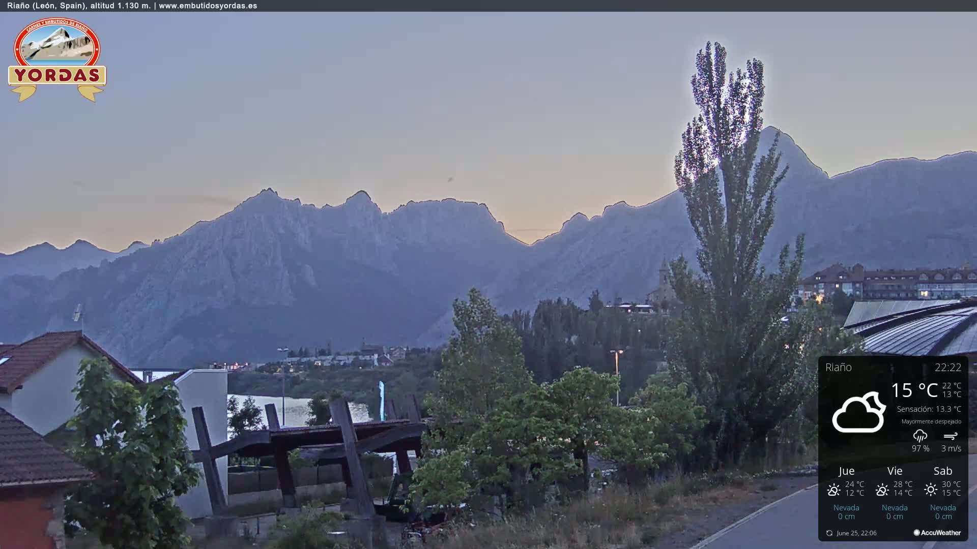 Yordas Peak (Pica Yordas) from Riaño Live Cam - León, Castile&León, Spain