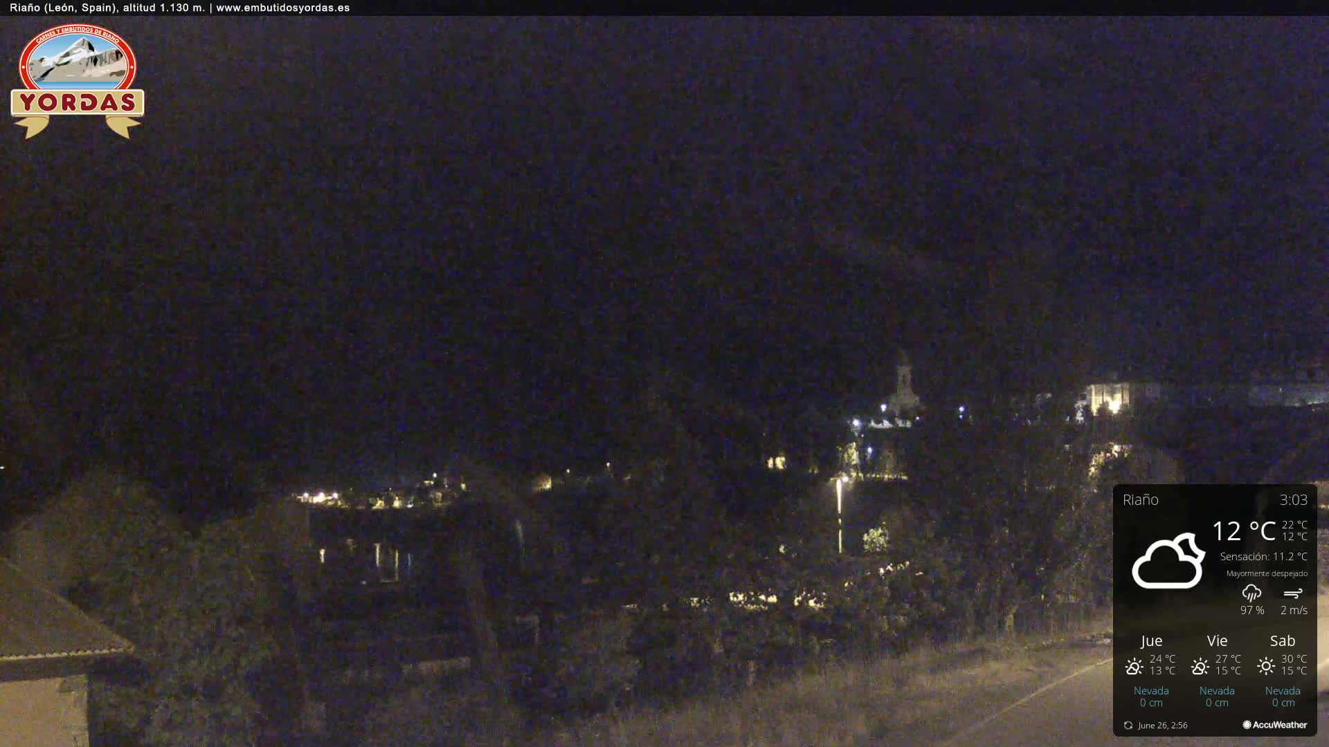 Yordas Peak (Pica Yordas) from Riaño Live Cam - León, Castile&León, Spain