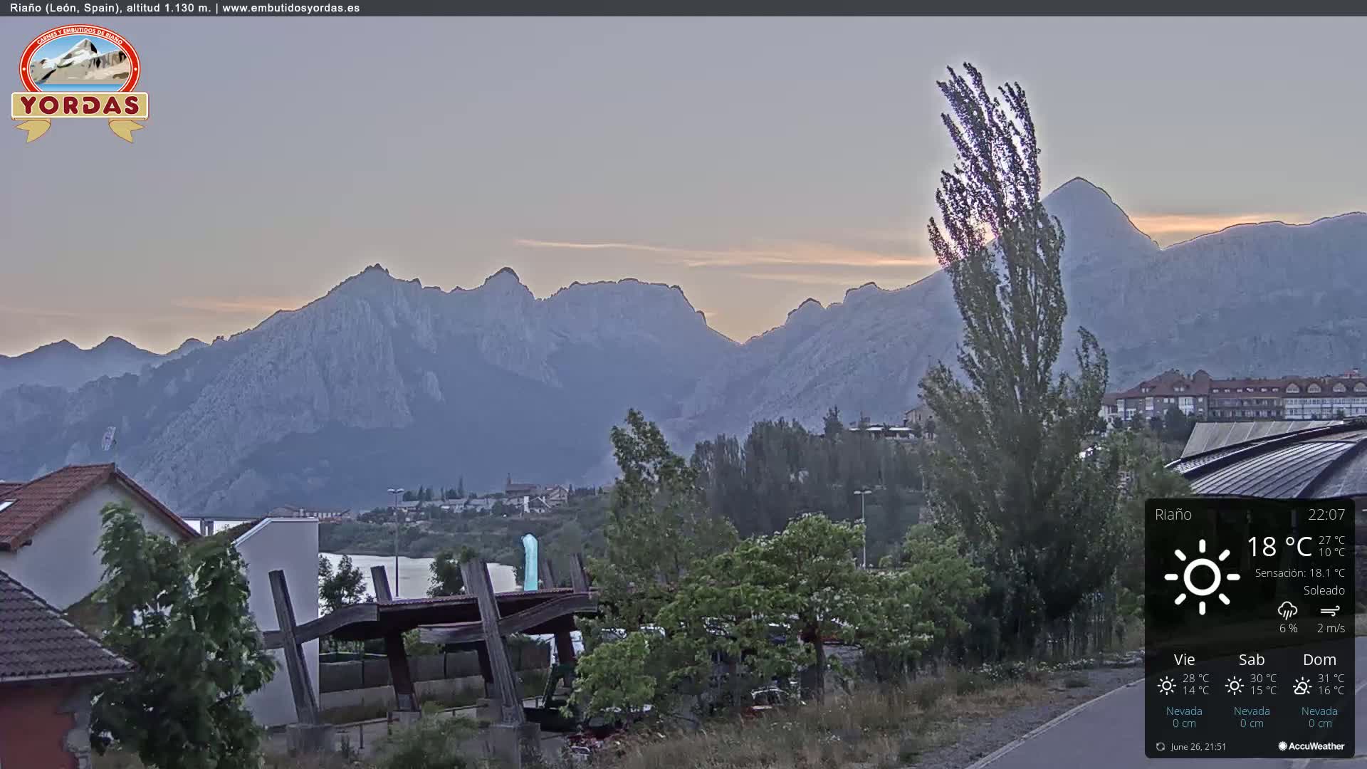Yordas Peak (Pica Yordas) from Riaño Live Cam - León, Castile&León, Spain