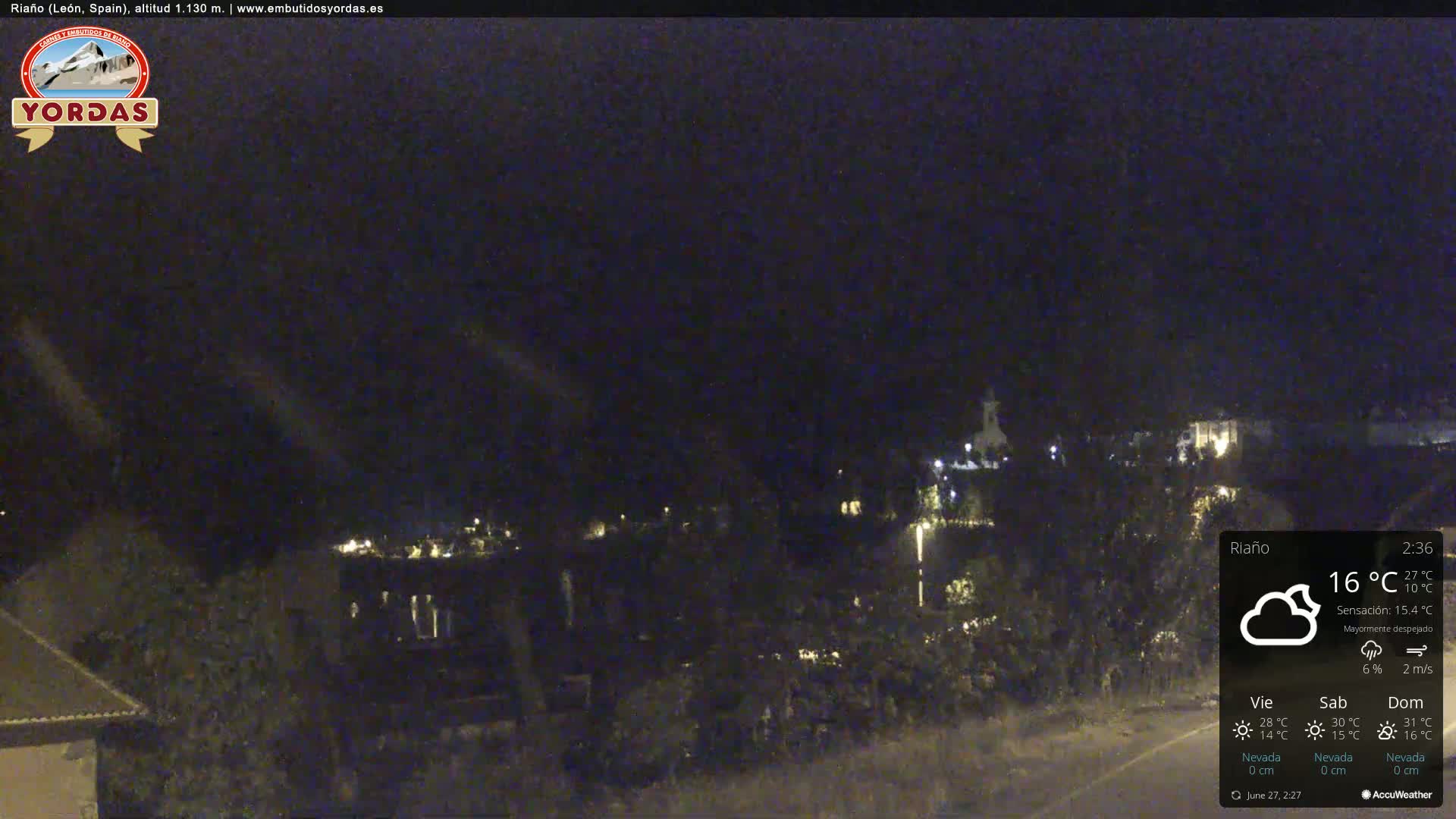 Yordas Peak (Pica Yordas) from Riaño Live Cam - León, Castile&León, Spain