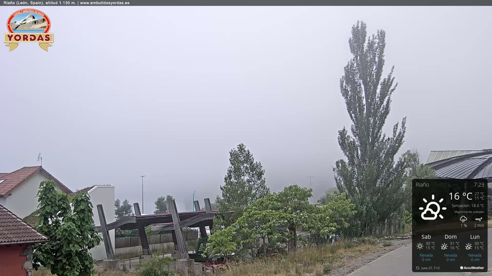 Yordas Peak (Pica Yordas) from Riaño Live Cam - León, Castile&León, Spain