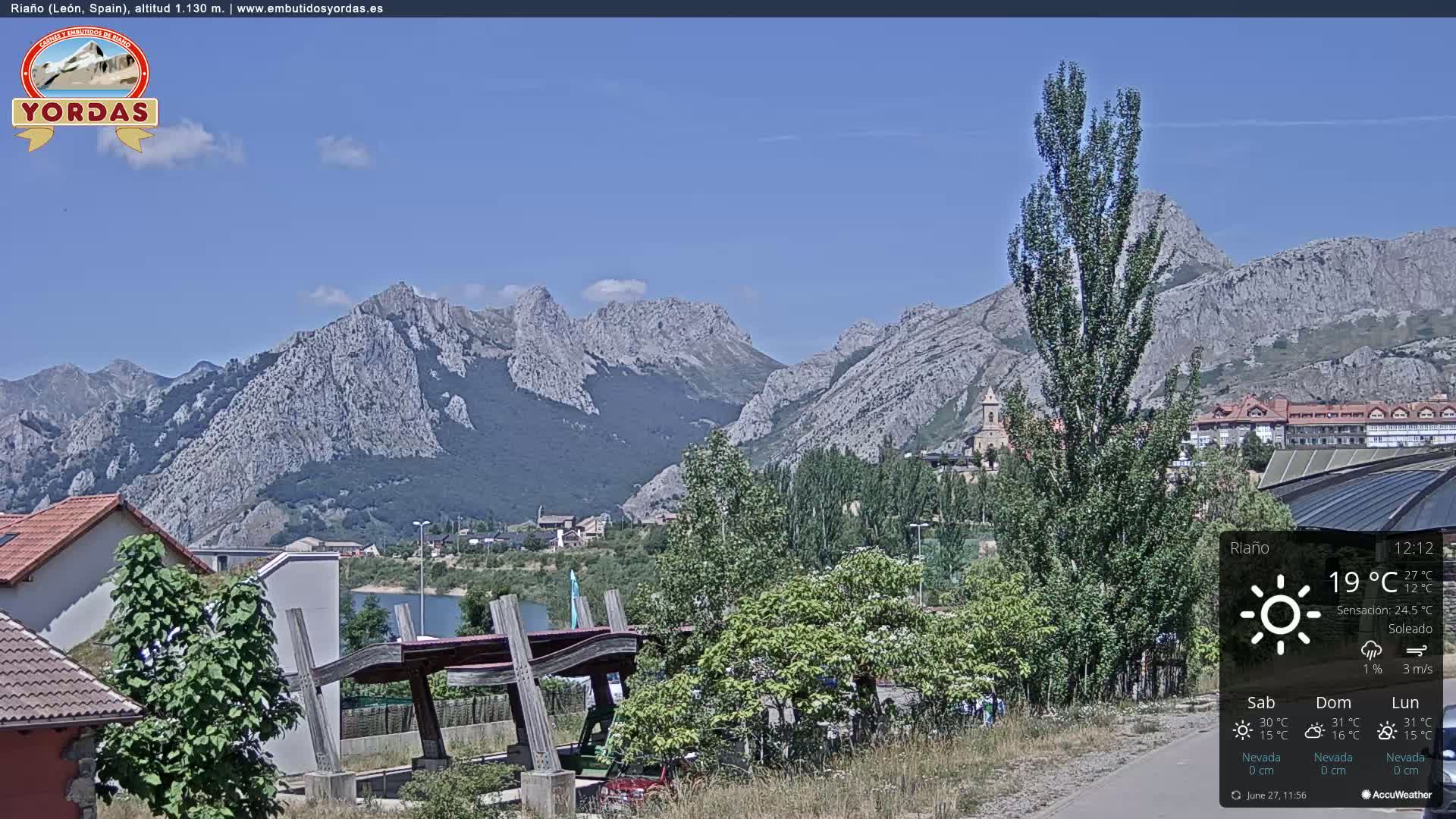 Yordas Peak (Pica Yordas) from Riaño Live Cam - León, Castile&León, Spain