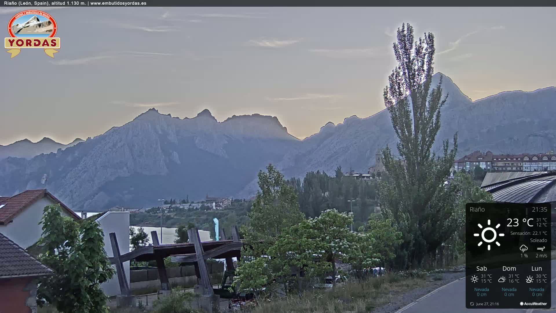 Yordas Peak (Pica Yordas) from Riaño Live Cam - León, Castile&León, Spain