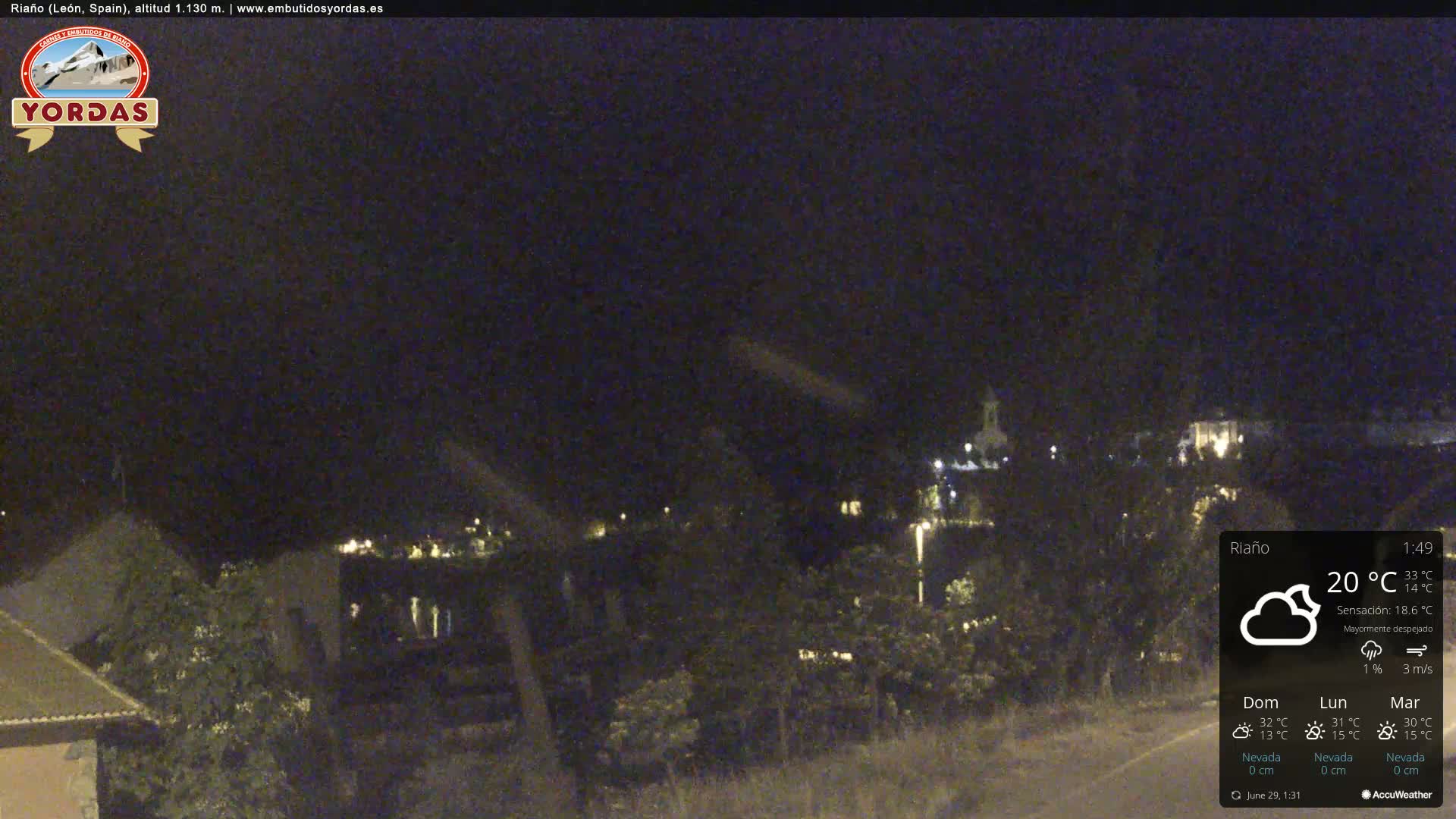 Yordas Peak (Pica Yordas) from Riaño Live Cam - León, Castile&León, Spain