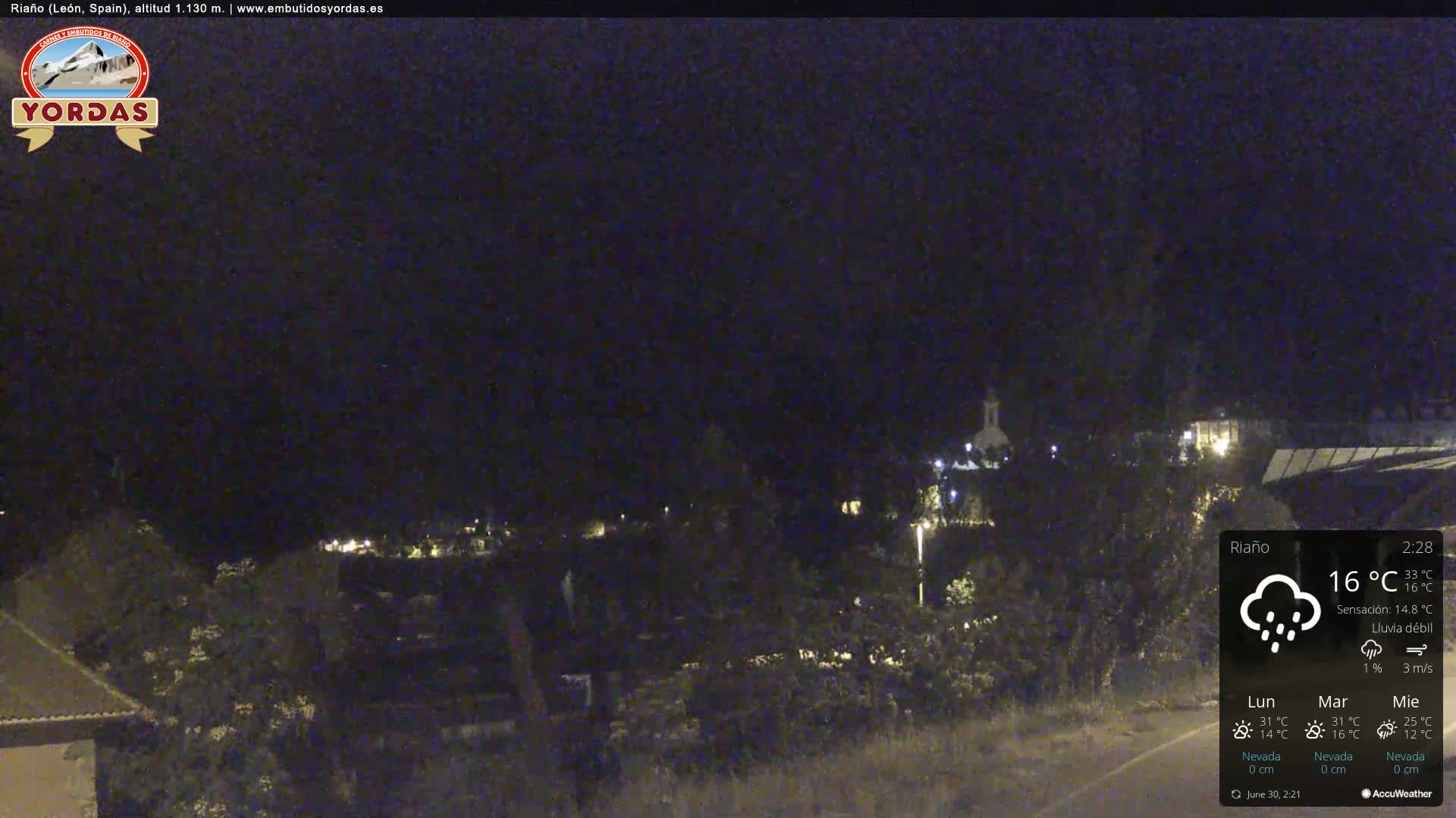 Yordas Peak (Pica Yordas) from Riaño Live Cam - León, Castile&León, Spain