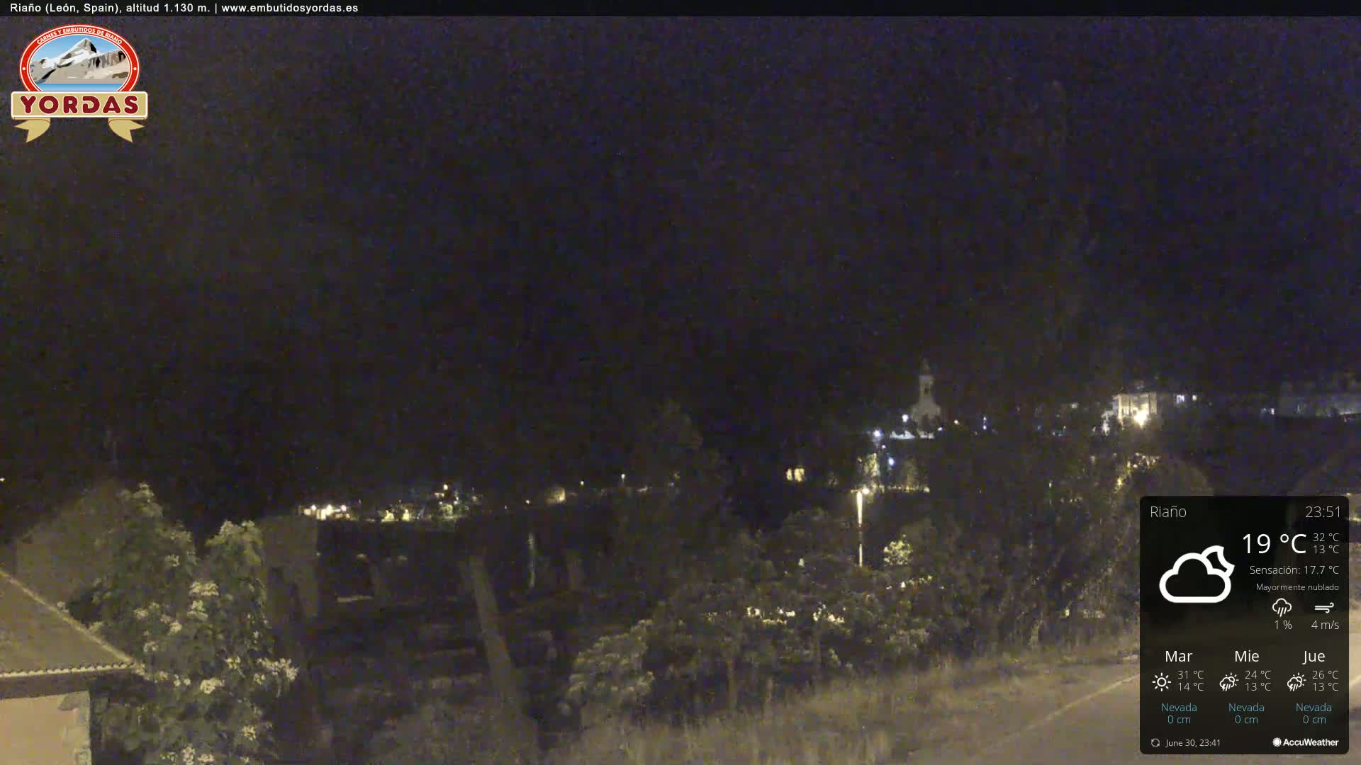 Yordas Peak (Pica Yordas) from Riaño Live Cam - León, Castile&León, Spain