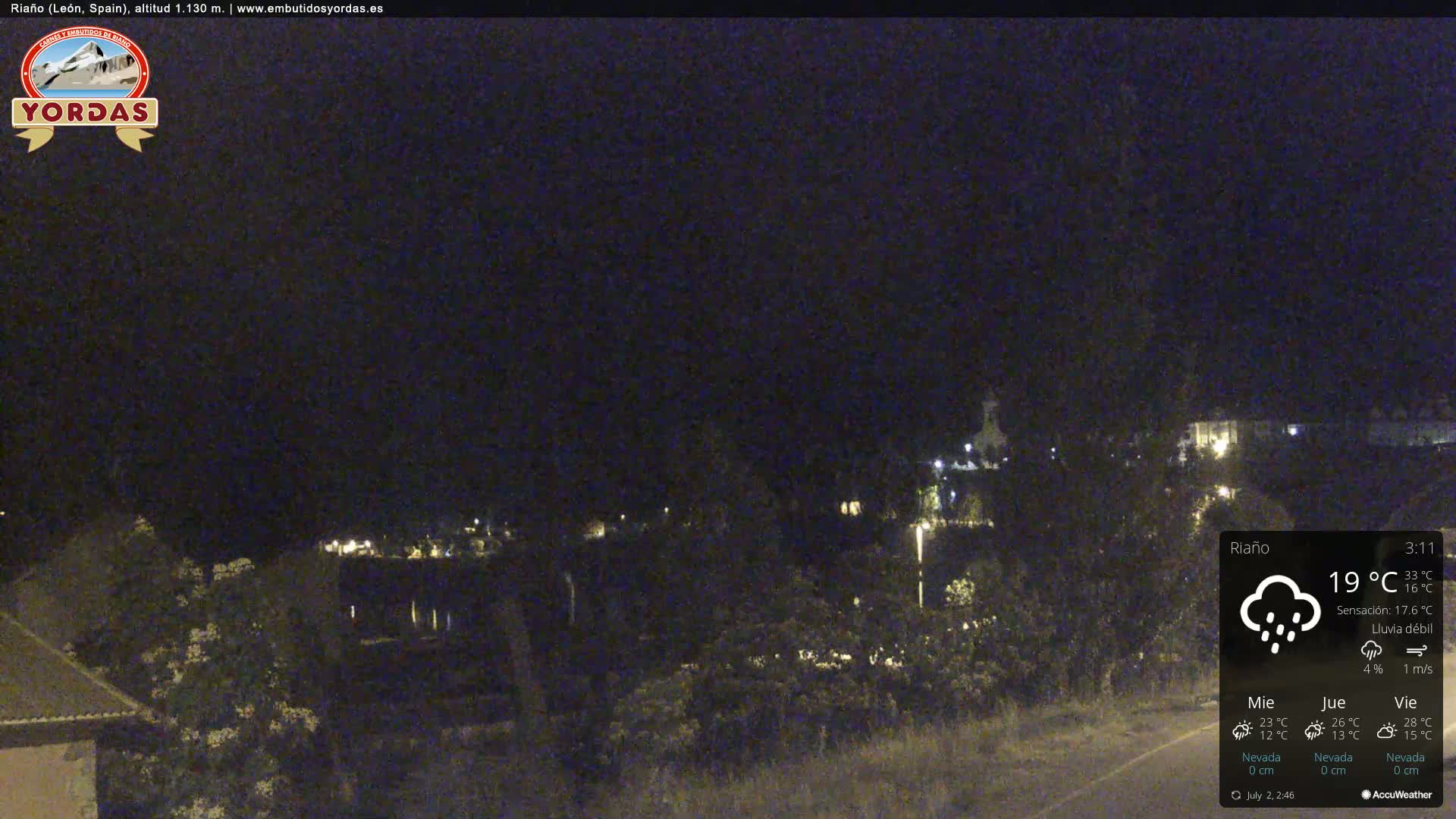Yordas Peak (Pica Yordas) from Riaño Live Cam - León, Castile&León, Spain
