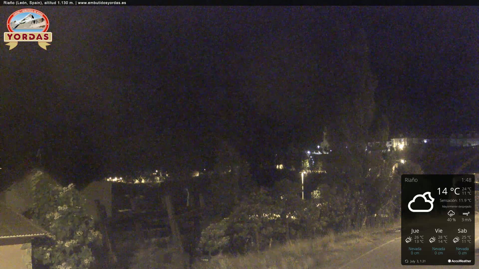 Yordas Peak (Pica Yordas) from Riaño Live Cam - León, Castile&León, Spain
